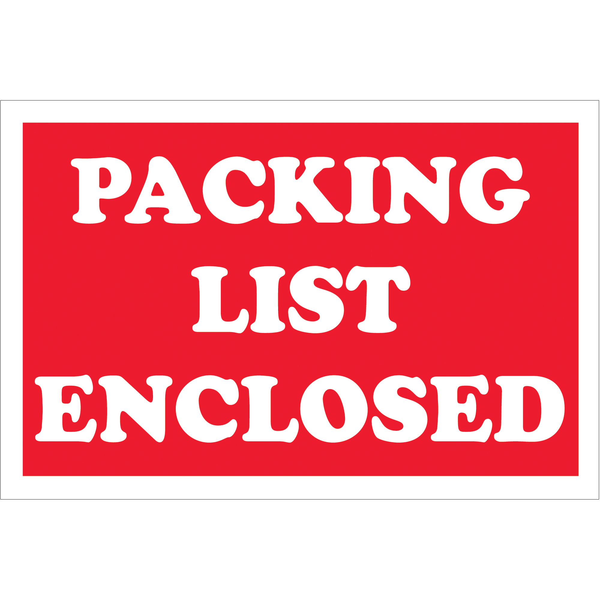 Tape Logic® Labels, "Packing List Enclosed", 2" x 3", Red/White, 500/Roll