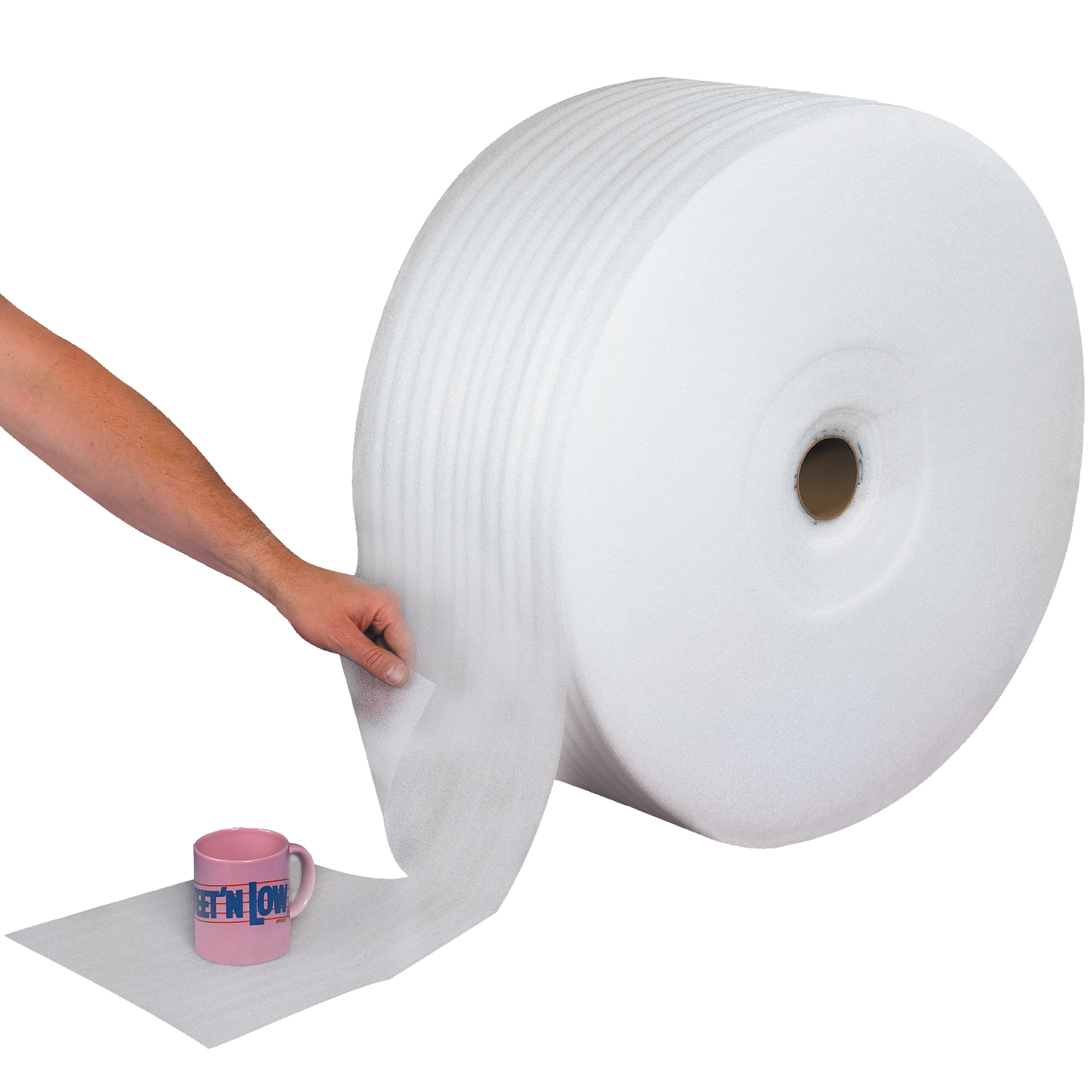 UPSable Perforated Air Foam Rolls, 1/8" x 24" x 350', White, 1/Each