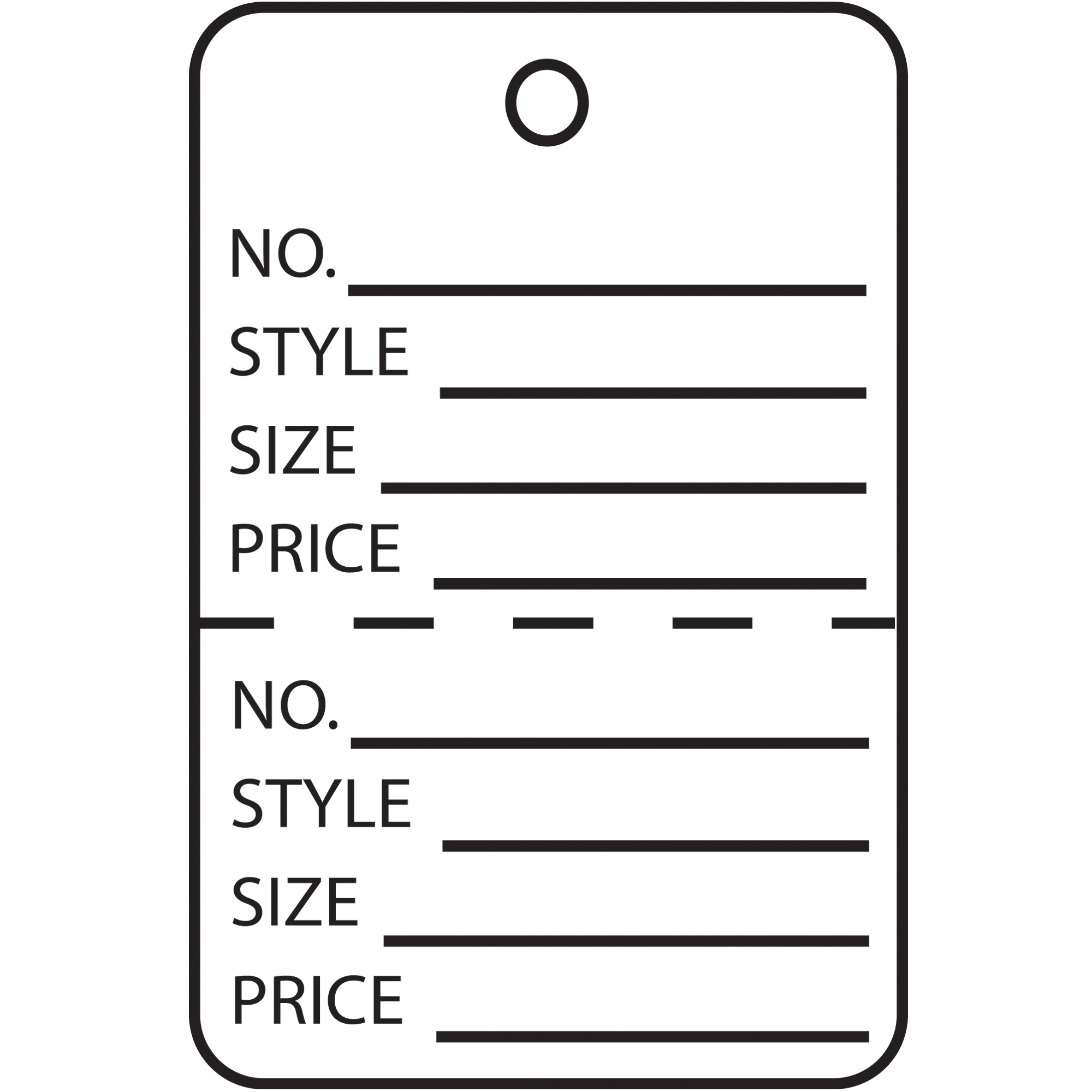 Garment Tags, Perforated, 1 3/4" x 2 7/8", White, 1000 /Case