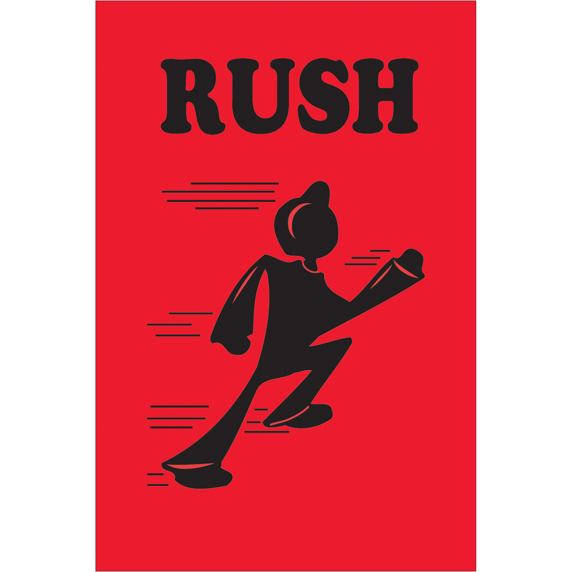 Tape Logic® Shipping Label, Rush, 2" x 3", Fluorescent Red, 500/Roll