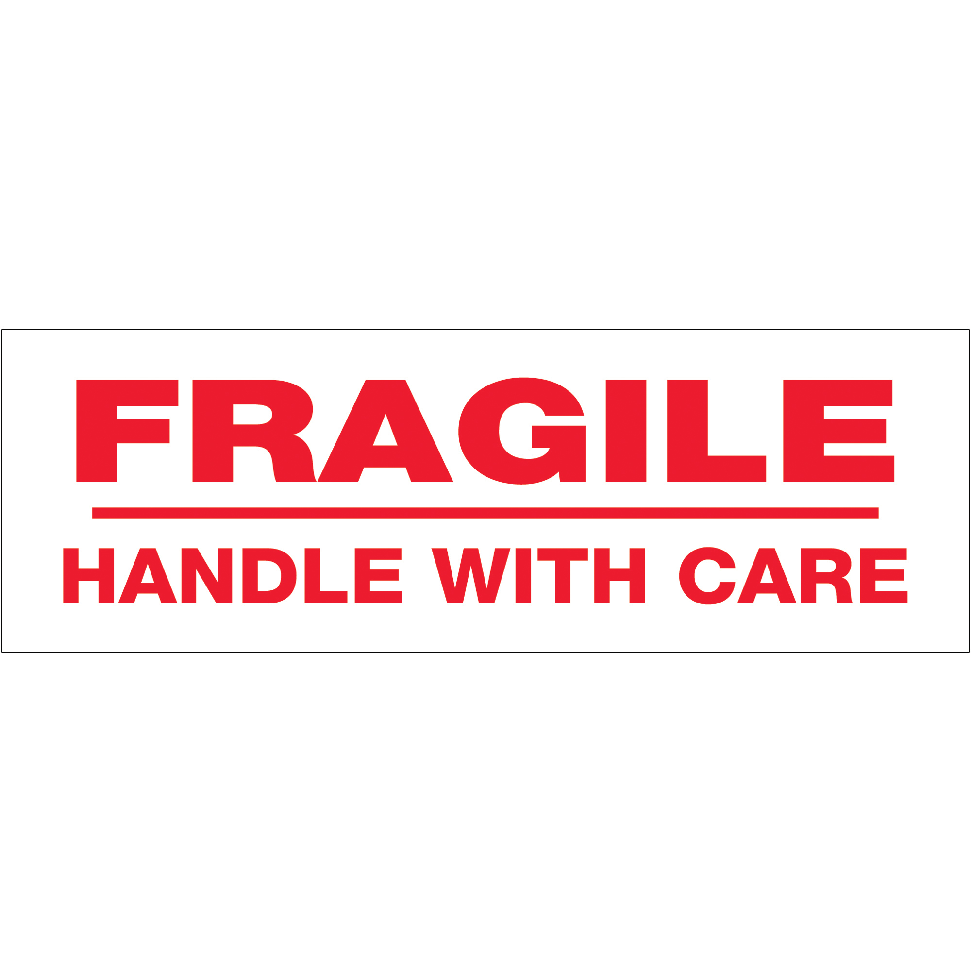 Tape Logic® Pre-Printed Carton Sealing Tape, "Fragile Handle With Care", 2.2 Mil, 2" x 55 yds., Red/White, 18/Case
