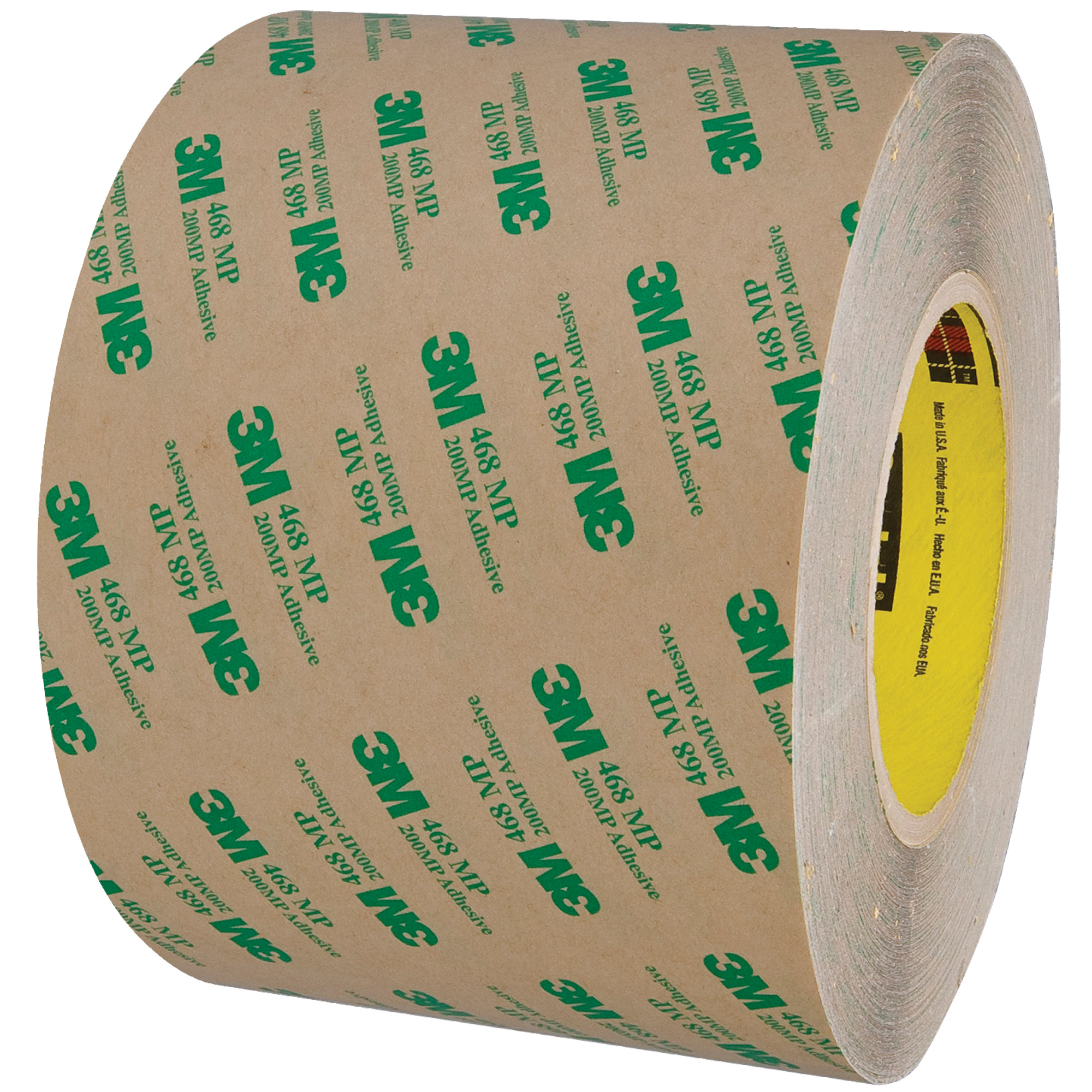 3M™ 468MP Adhesive Transfer Tape, Hand Rolls, 5.0 Mil, 6" x 60 yds., Clear, 1/Case