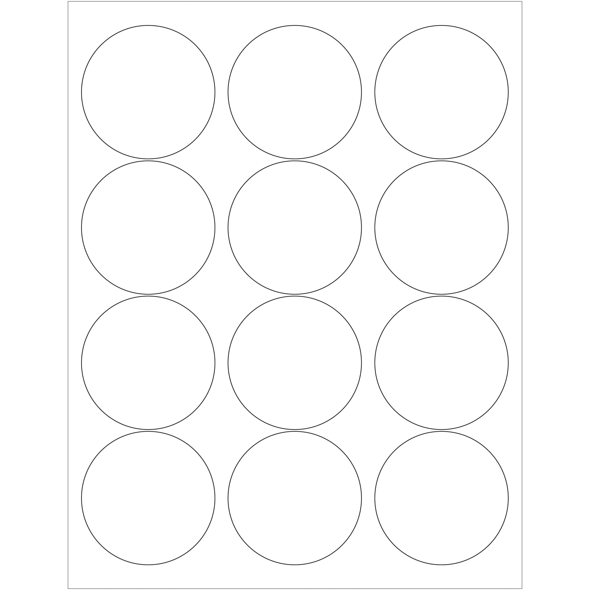 Tape Logic® Laser Labels, 2 1/2" Circle, White, 1200/Case