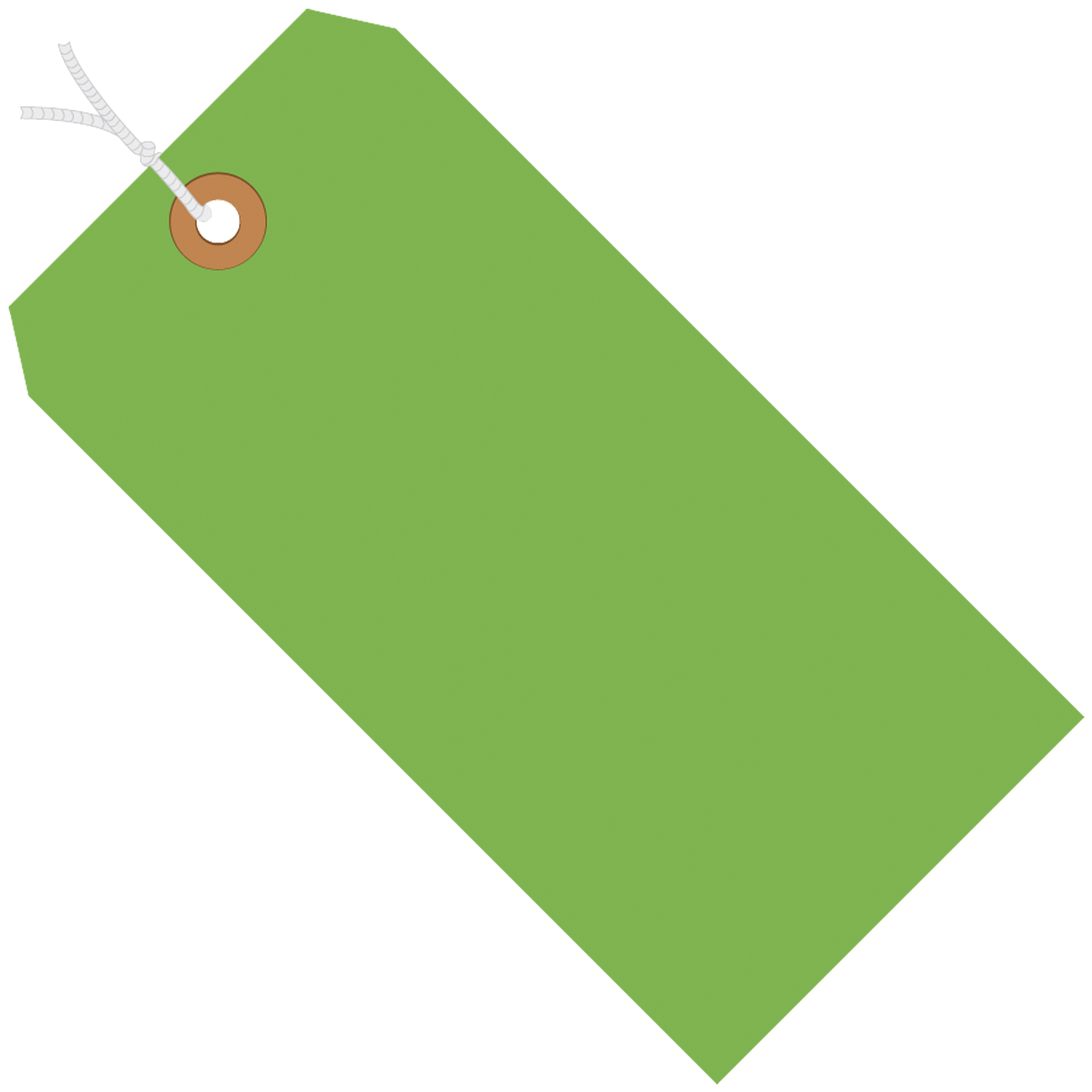 Shipping Tags, Pre-Strung, 13 Pt., 5 1/4" x 2 5/8", Fluorescent Green, 1000/Case