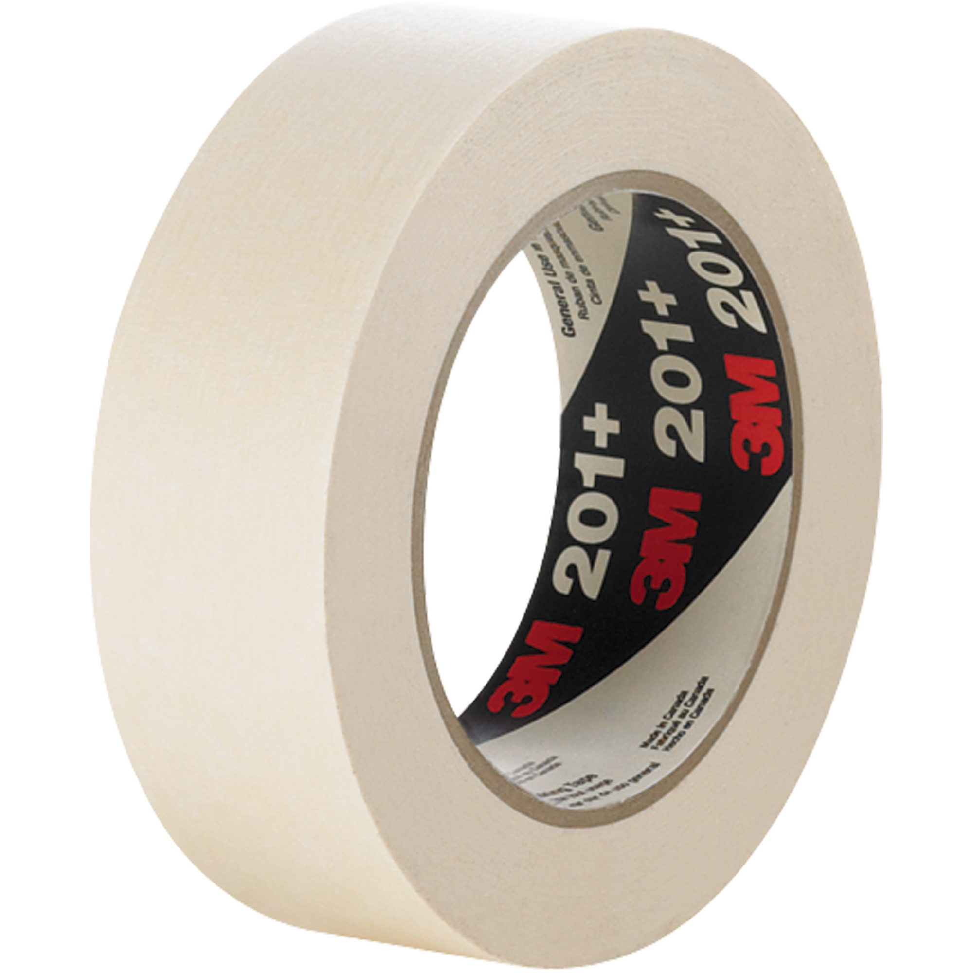 3M™ 201+ Masking Tape, 4.4 Mil, 1 1/2" x 60 yds., Tan, 24/Case