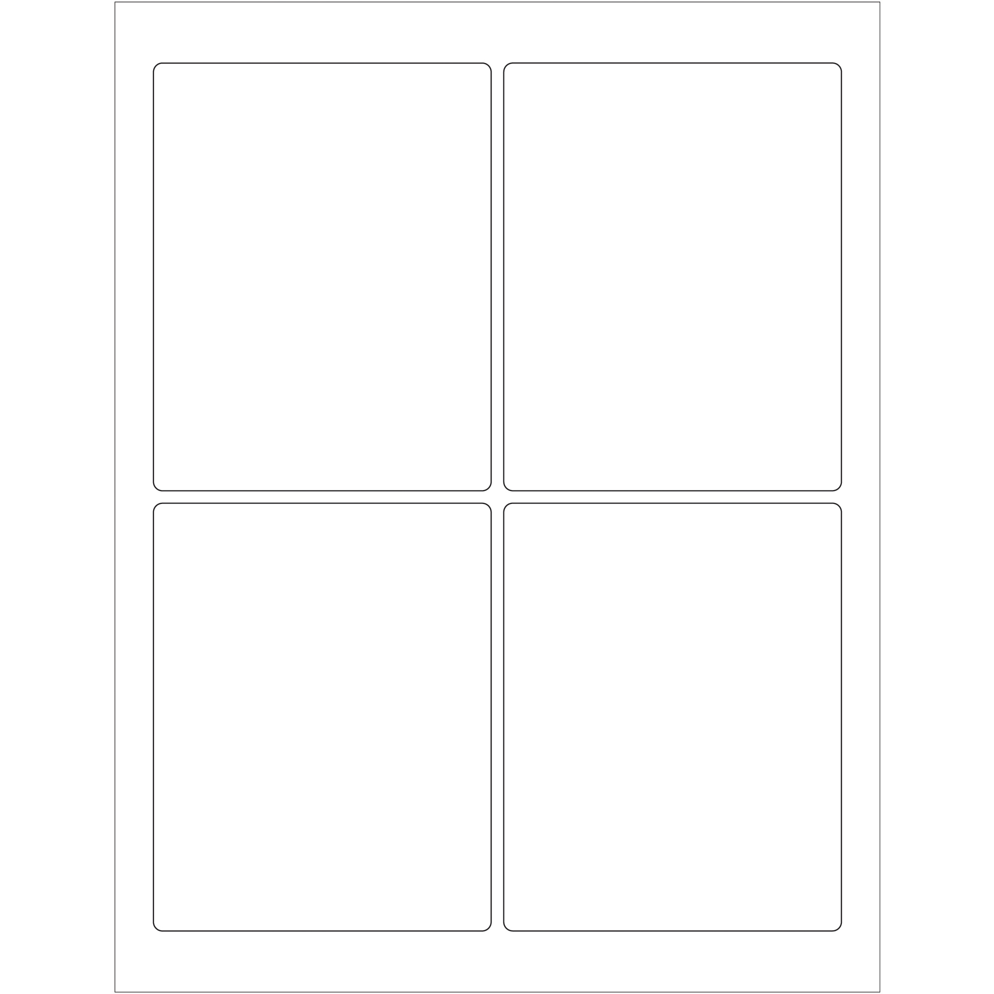 Tape Logic® Rectangular Laser Labels, 3 3/4" x 4 3/4", White, 400/Case