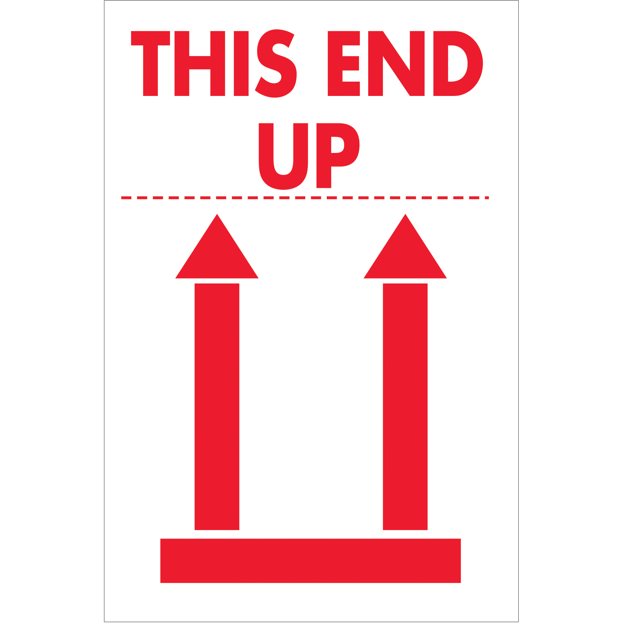Tape Logic® Labels, "This End Up", 2" x 3", Red/White, 500/Roll