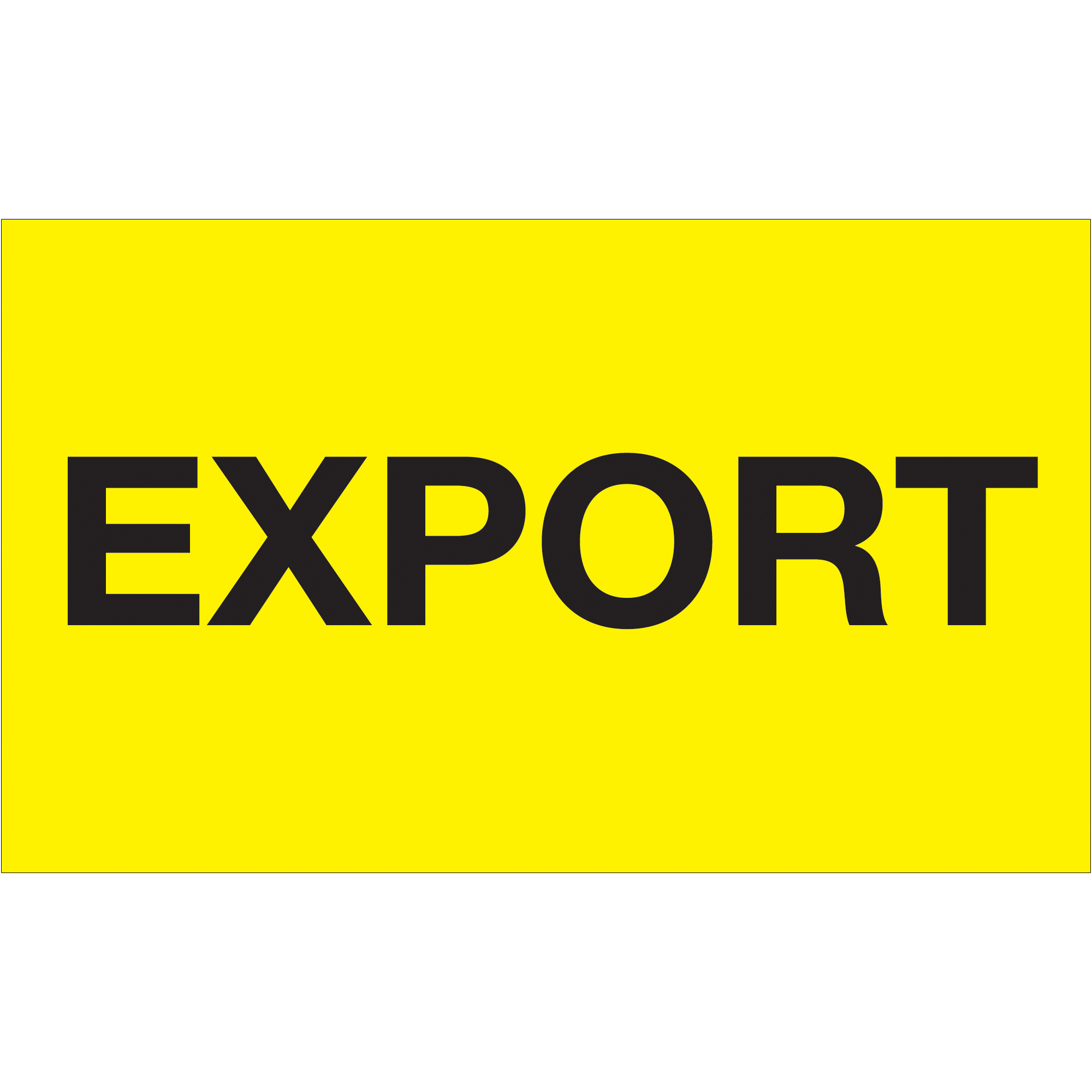 Tape Logic® Labels, "Export", 3" x 5", Fluorescent Yellow, 500/Roll