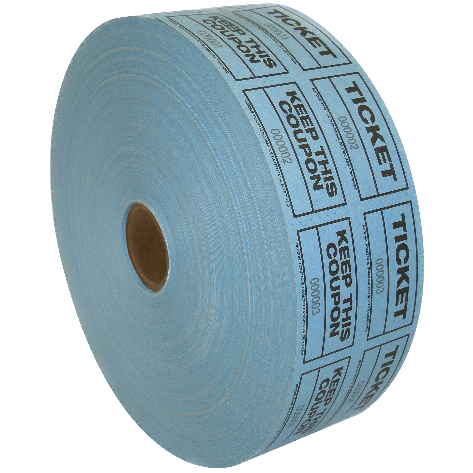 2” x 1 3/4” Blue Coupon/Raffle Tickets 2000 PER CASE