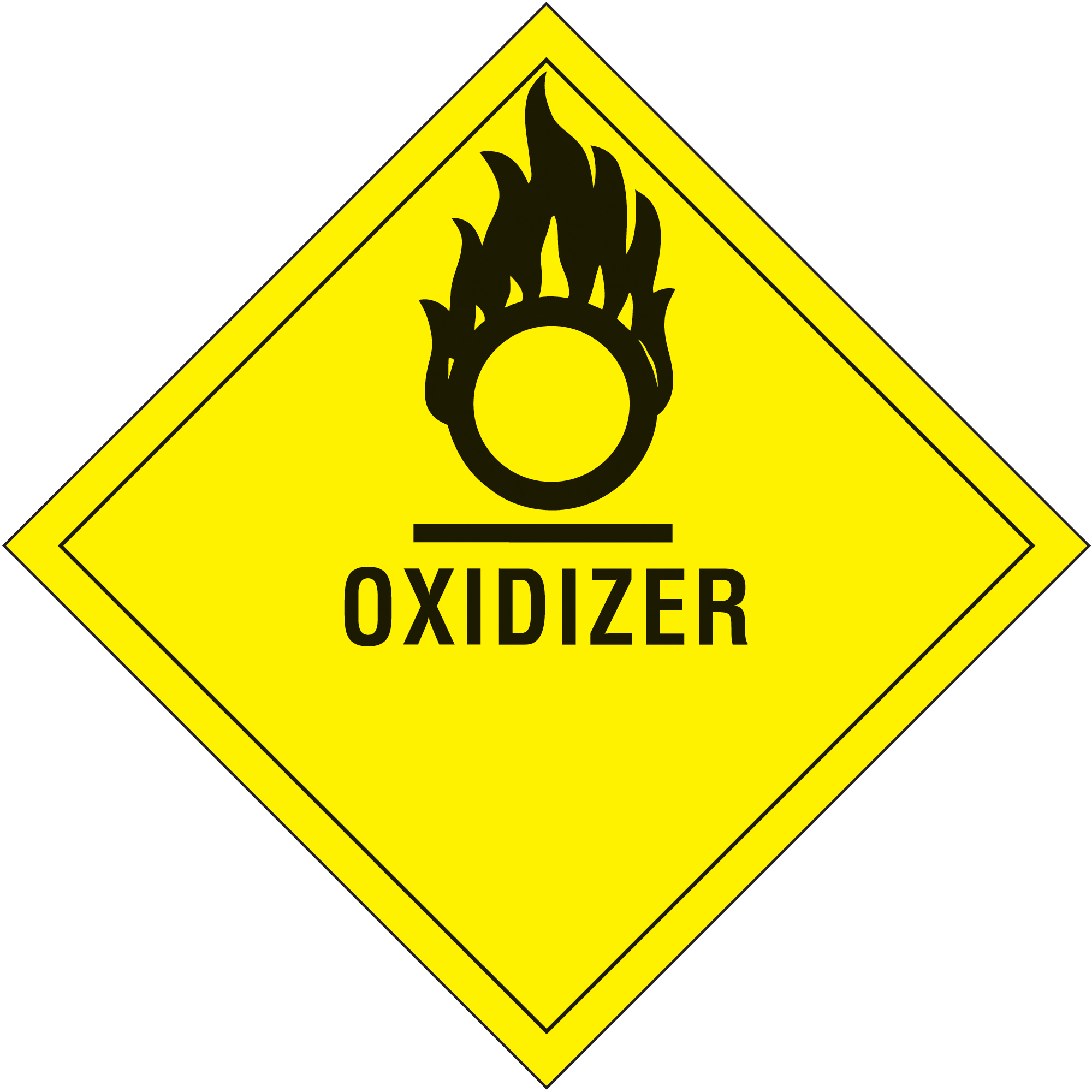 Tape Logic® Labels, "Oxidizer", 4" x 4, Black/Yellow, 500/Roll