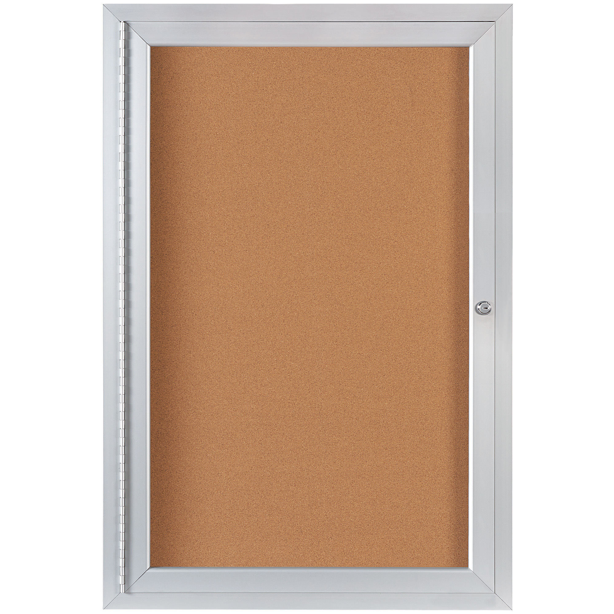 Enclosed Cork Board with Aluminum Frame, 2' x 3', Brown, 1/Each