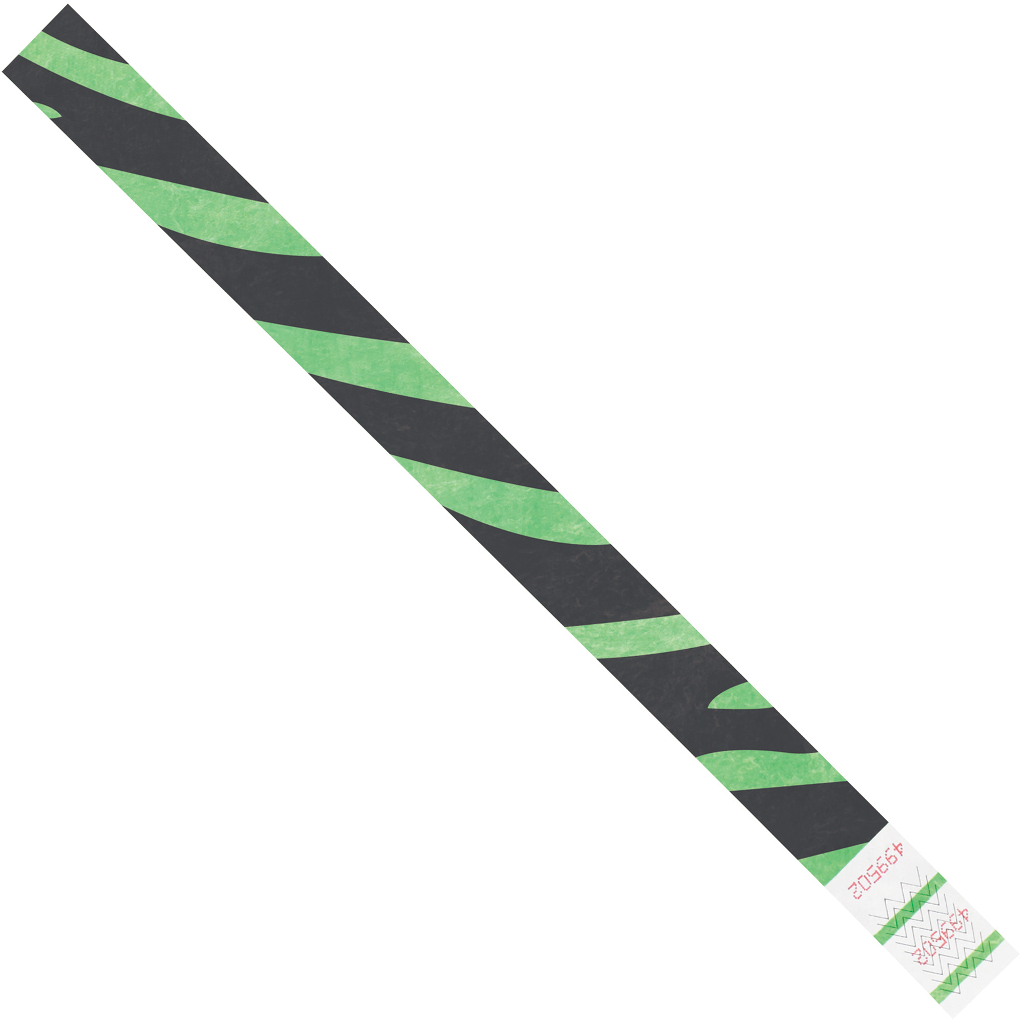 Tyvek® Wristbands, 3/4" x 10", Green Zebra Stripe, 500/Case