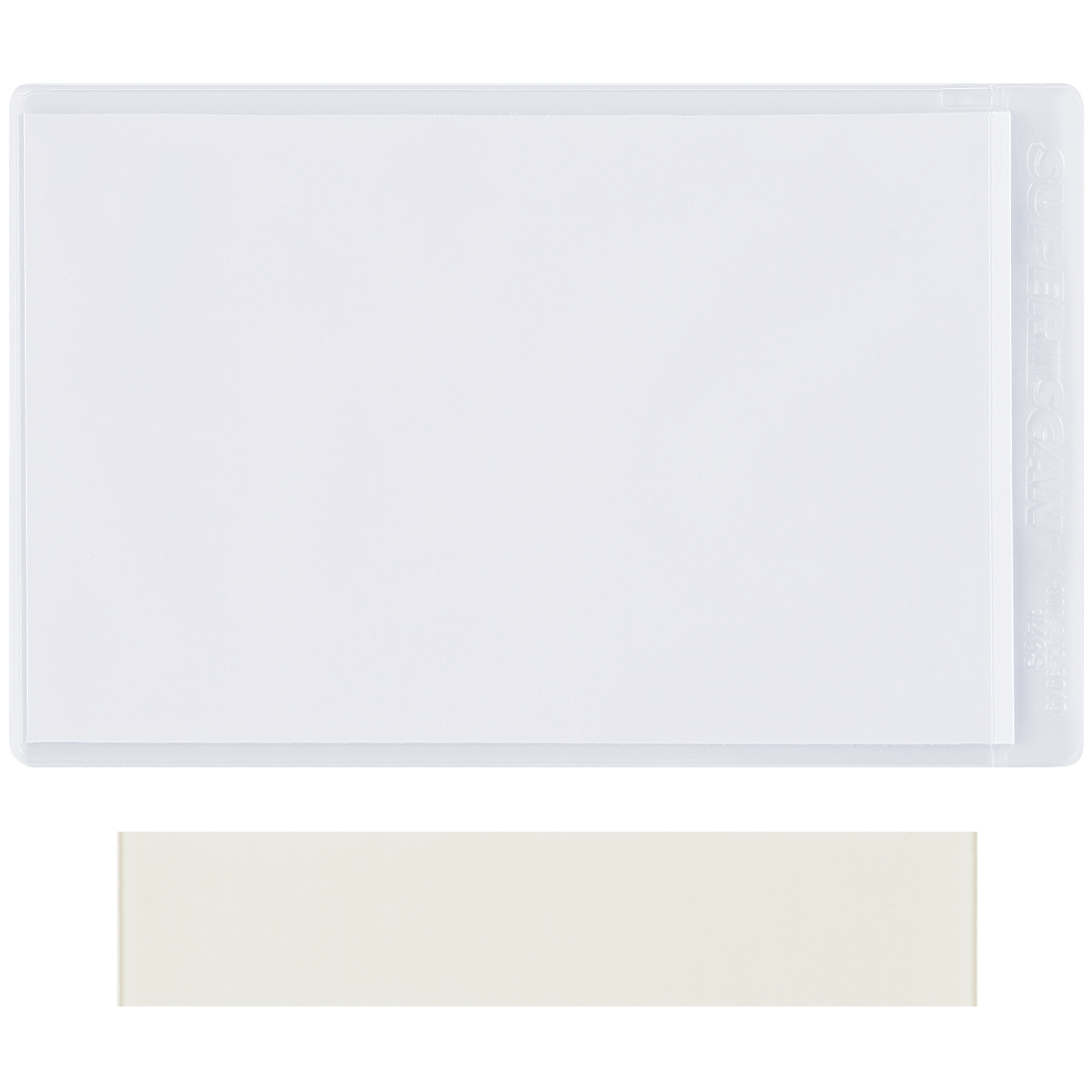 SUPERSCAN® Press-On Vinyl Envelopes, 4" x 8", Clear, 50/Case