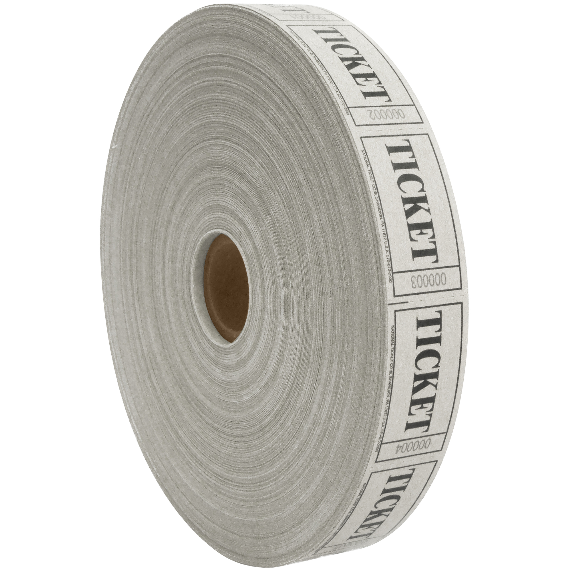 1" x 3/4" White Single Ticket 2000 PER CASE