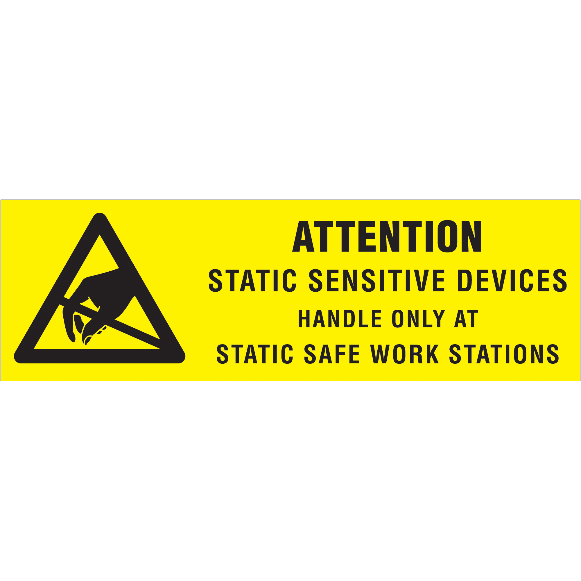 Tape Logic® Labels, "Attention - Static Sensitive Devices, 5/8" x 2", Black/Yellow, 500/Roll