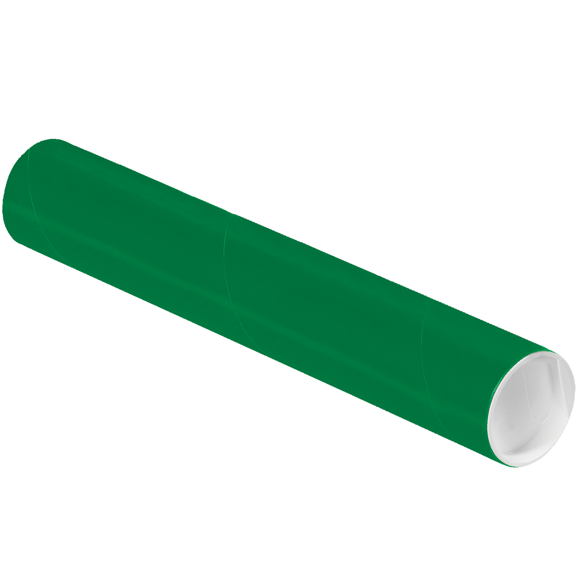 Mailing Tubes with Caps, 2" x 12", Green, 50/Case