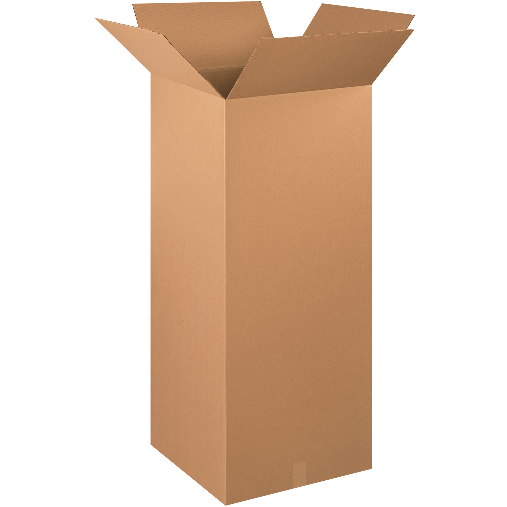Tall Corrugated Boxes, 20" x 20" x 48", Kraft, 10/Bundle; 120/Skid