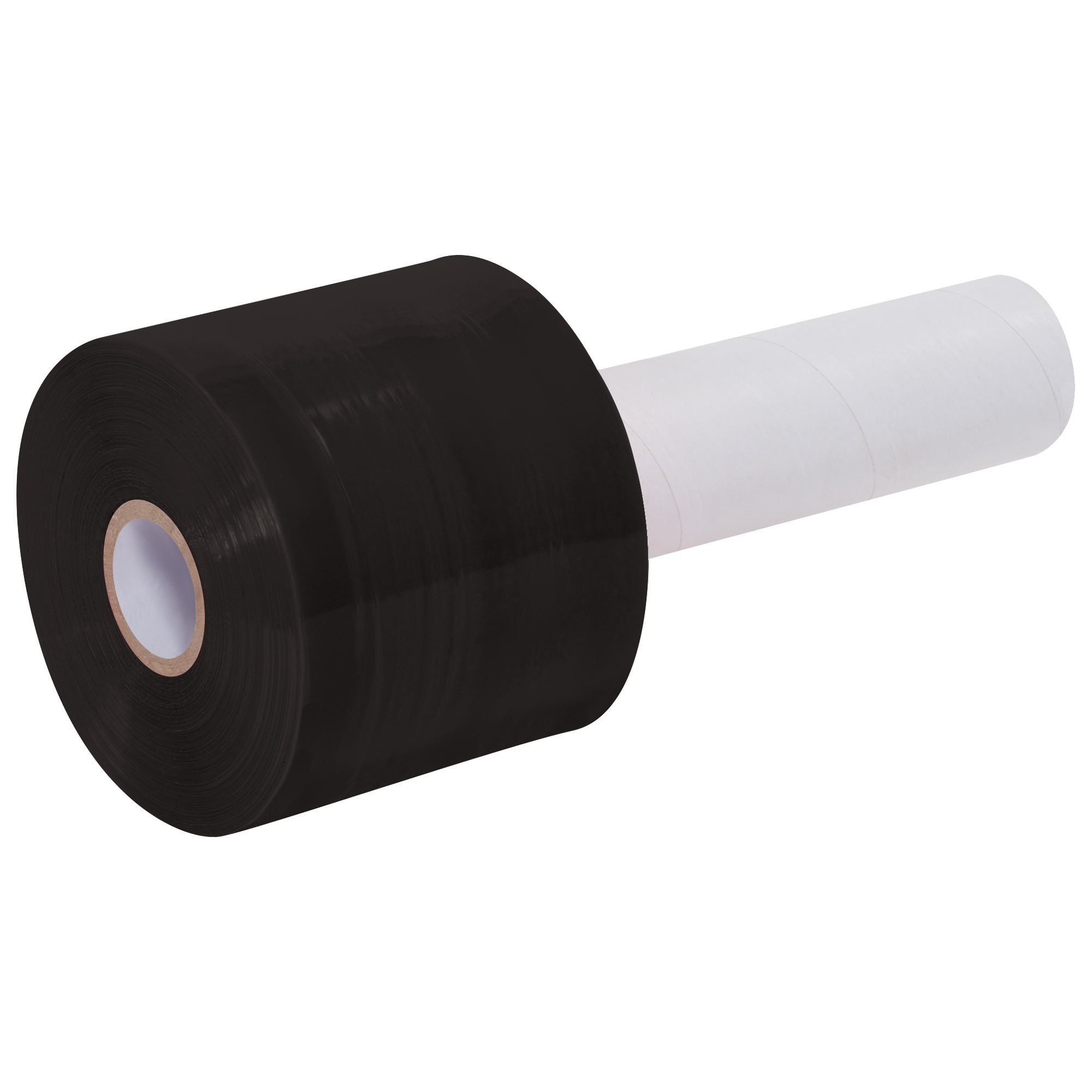 Colored Extended Core Bundling Stretch Film, 3" x 80 Gauge x 1000', Black, 18/Case
