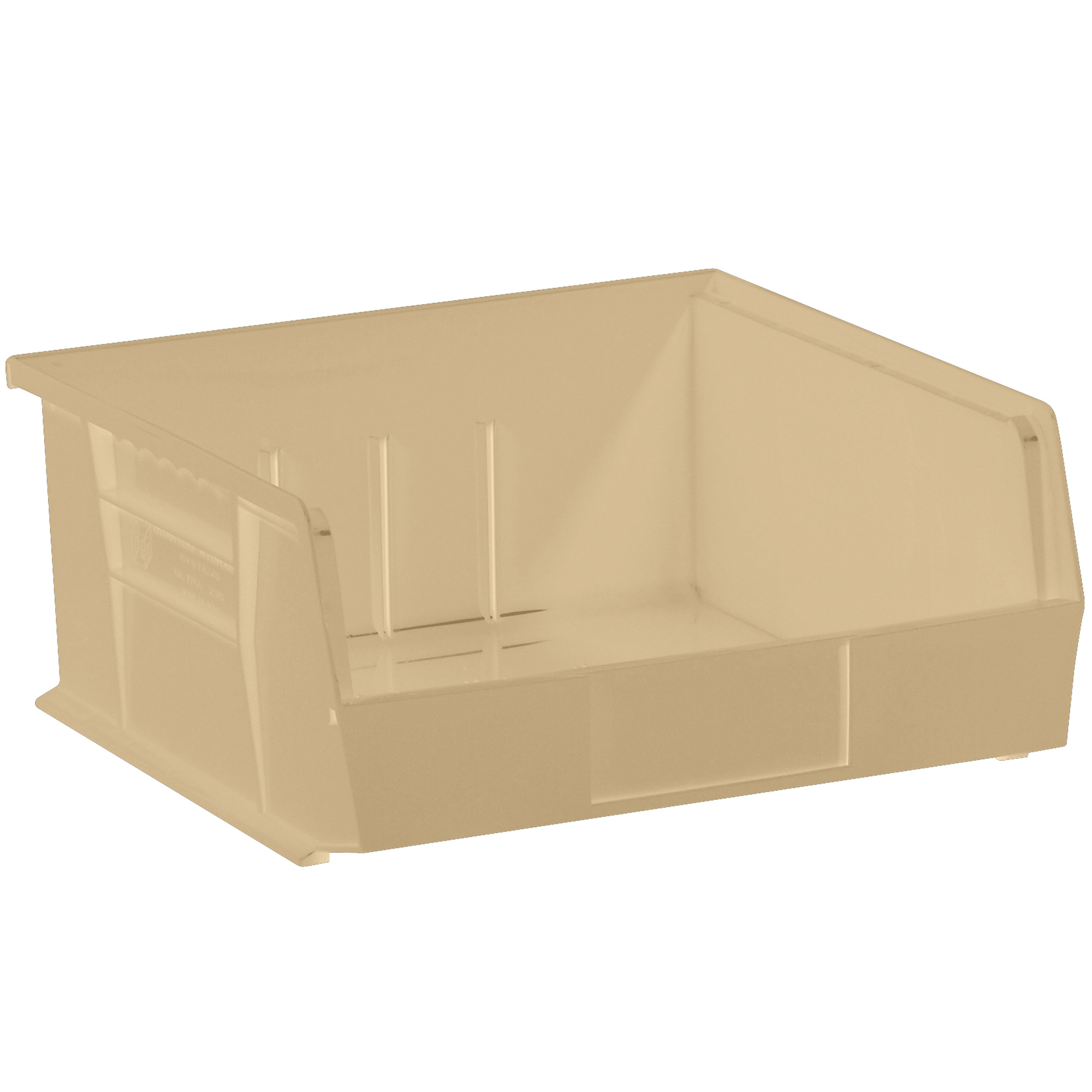 Plastic Stack & Hang Bin Boxes, 10 7/8" x 11" x 5", Ivory, 6/Case