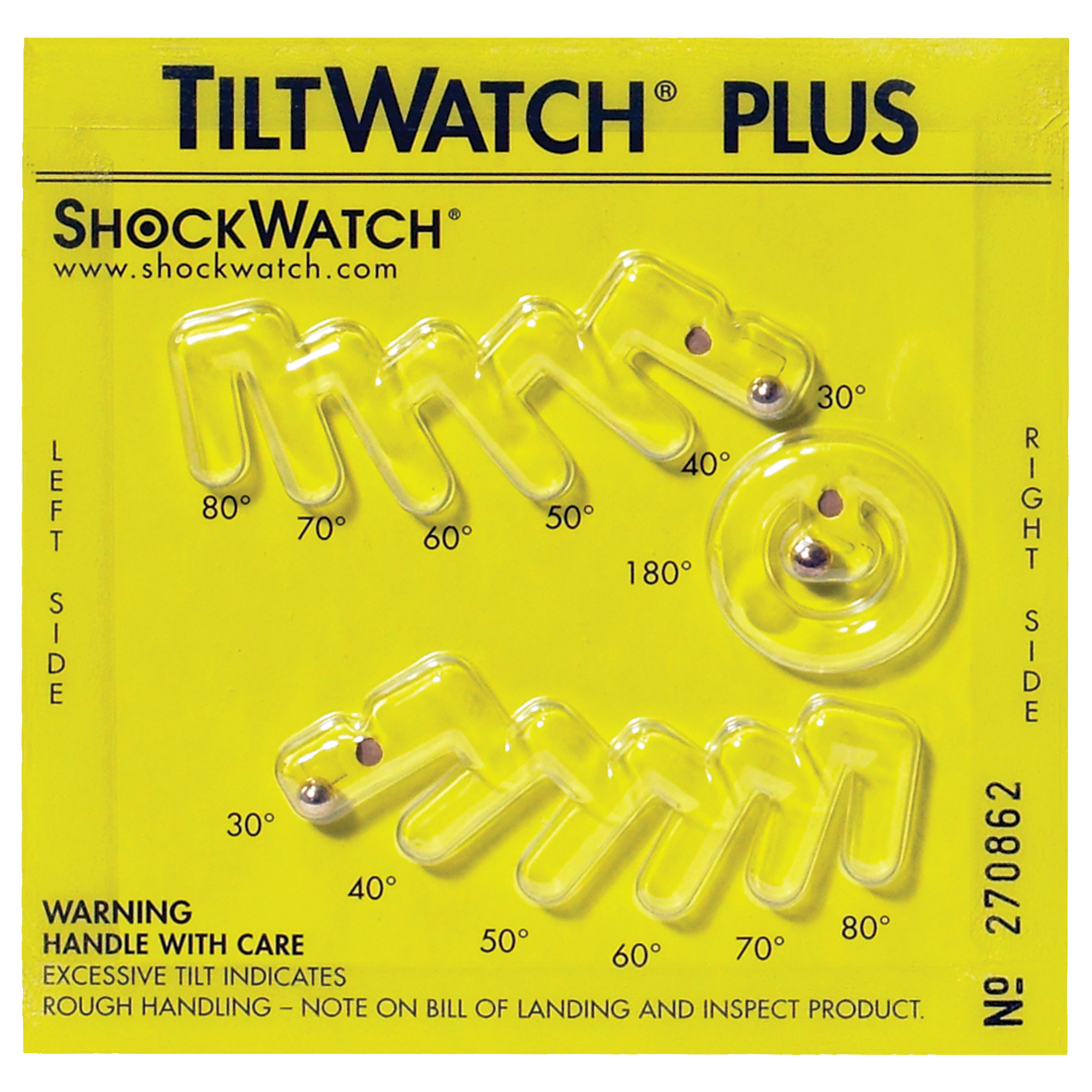 Tiltwatch® Plus with Label, Yellow, 50/Case