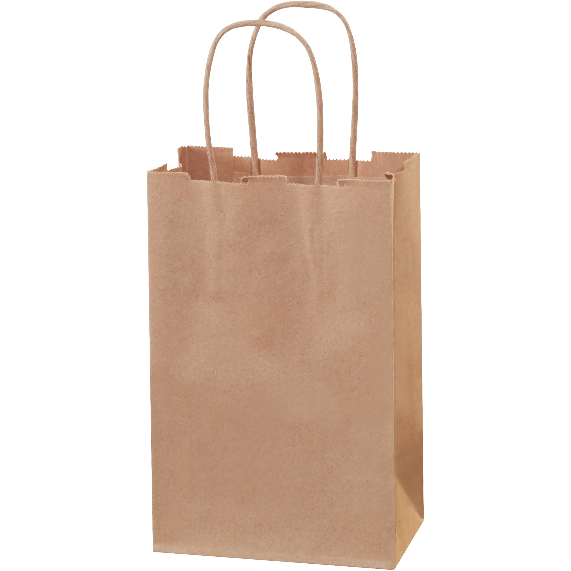 Paper Shopping Bags, 5 1/2" x 3 1/4" x 8 3/8", Kraft, 250/Case