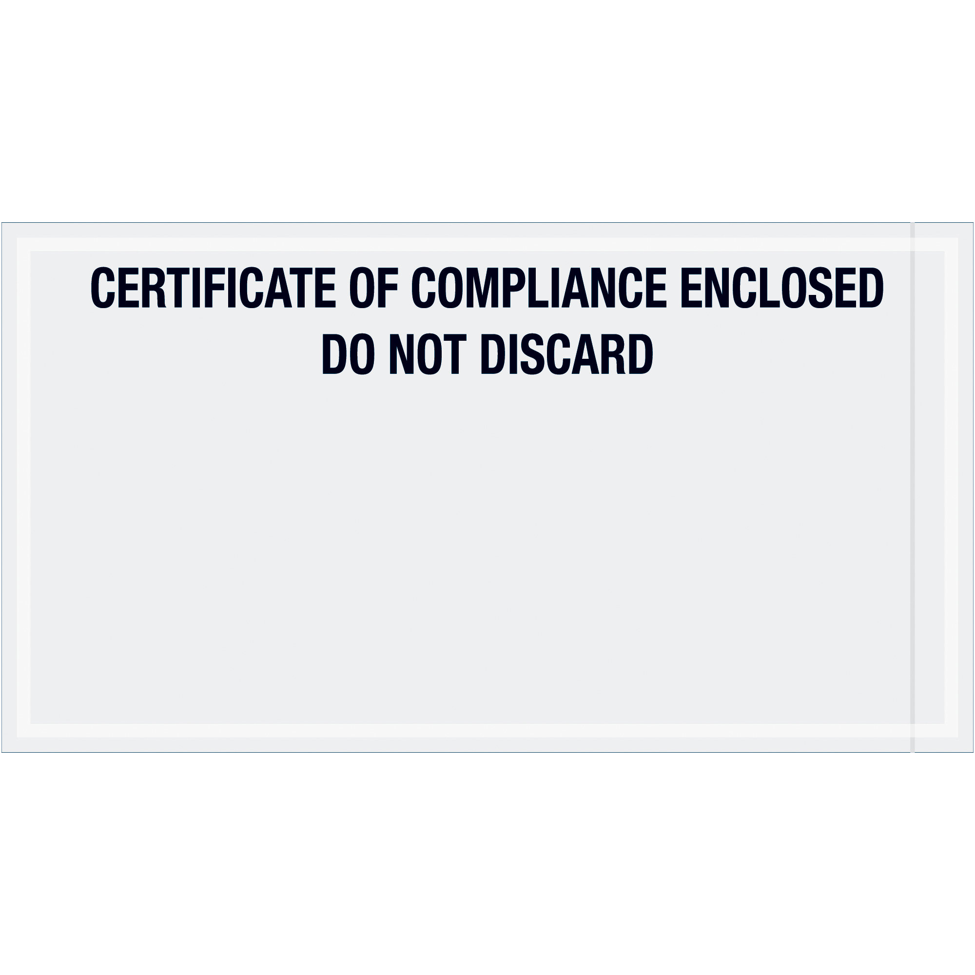 Tape Logic® Transportation Envelopes, "Certificate of Compliance Enclosed", 6" x 11", Printed Clear,1000/Case