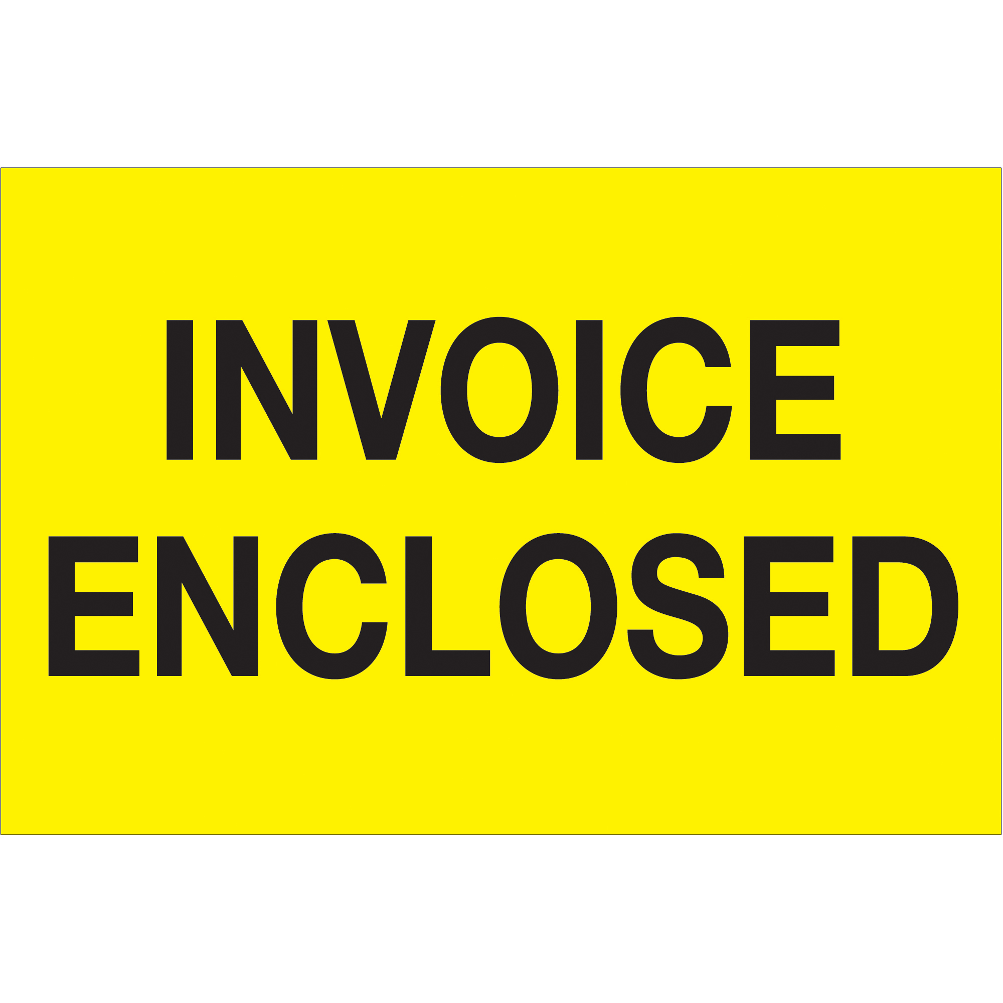 Tape Logic® Labels, "Invoice Enclosed", 2" x 3", Fluorescent Yellow, 500/Roll
