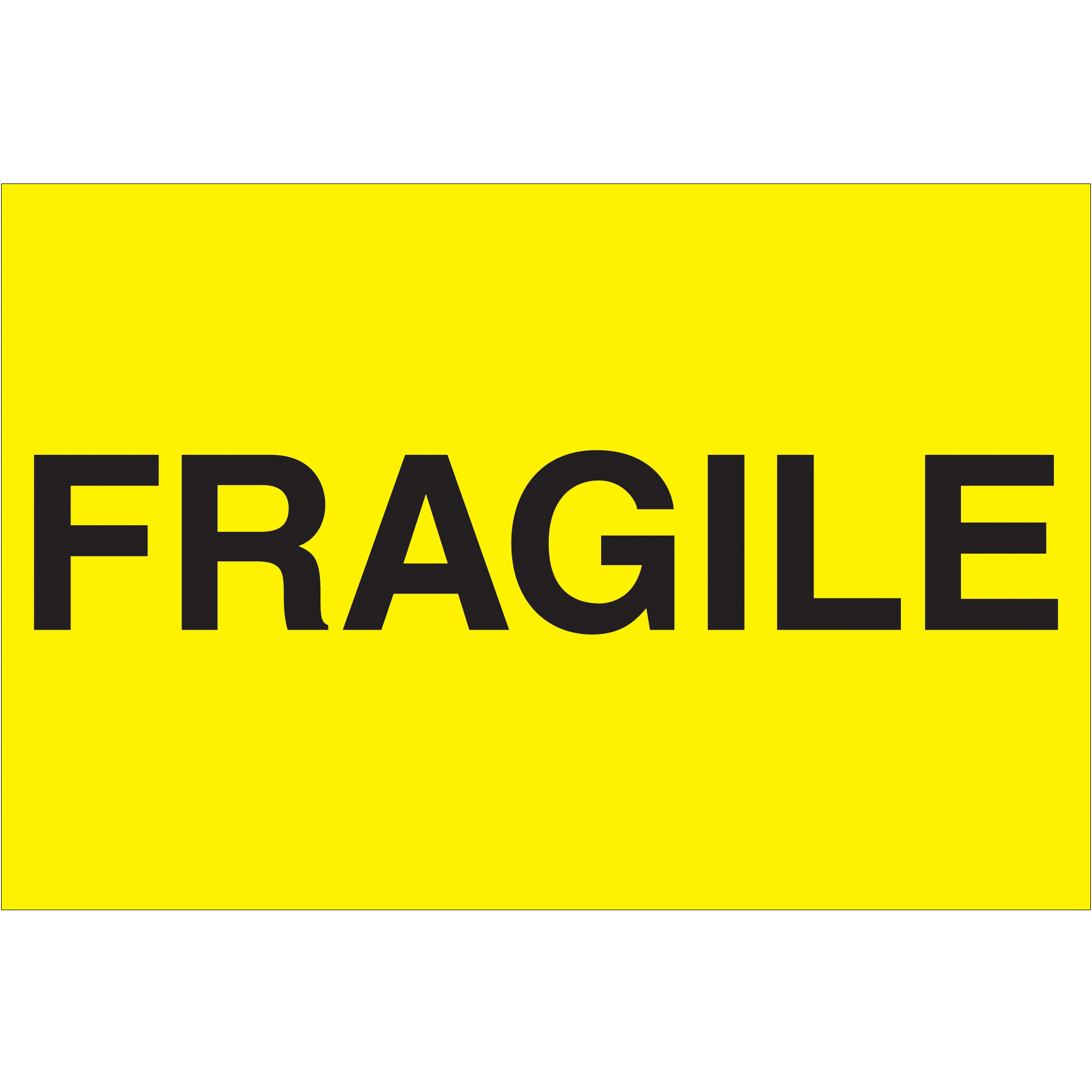 Tape Logic® Labels, "Fragile", 2" x 3", Fluorescent Yellow, 500/Roll
