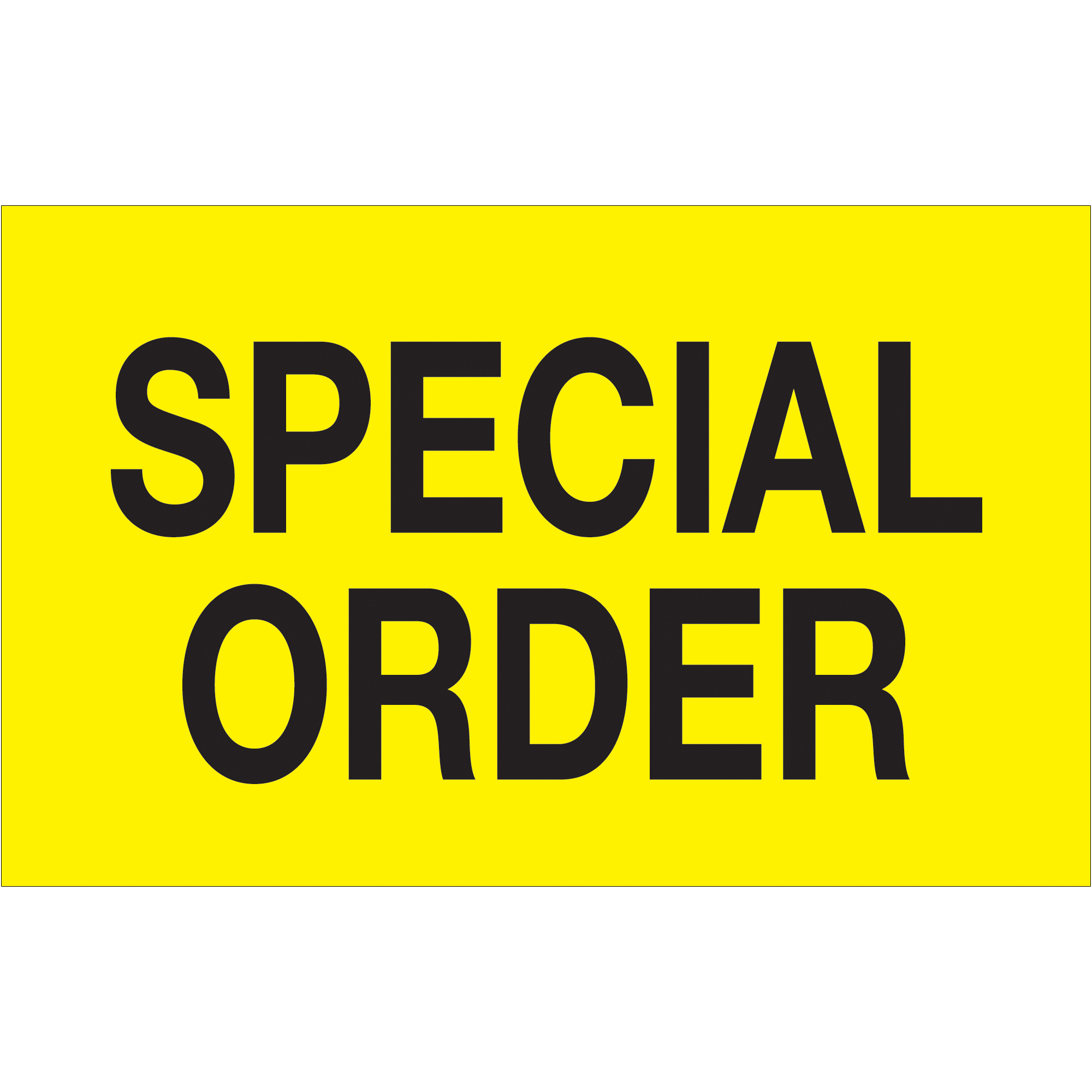 Tape Logic® Labels, "Special Order", 1 1/4" x 2", Fluorescent Yellow, 500/Roll