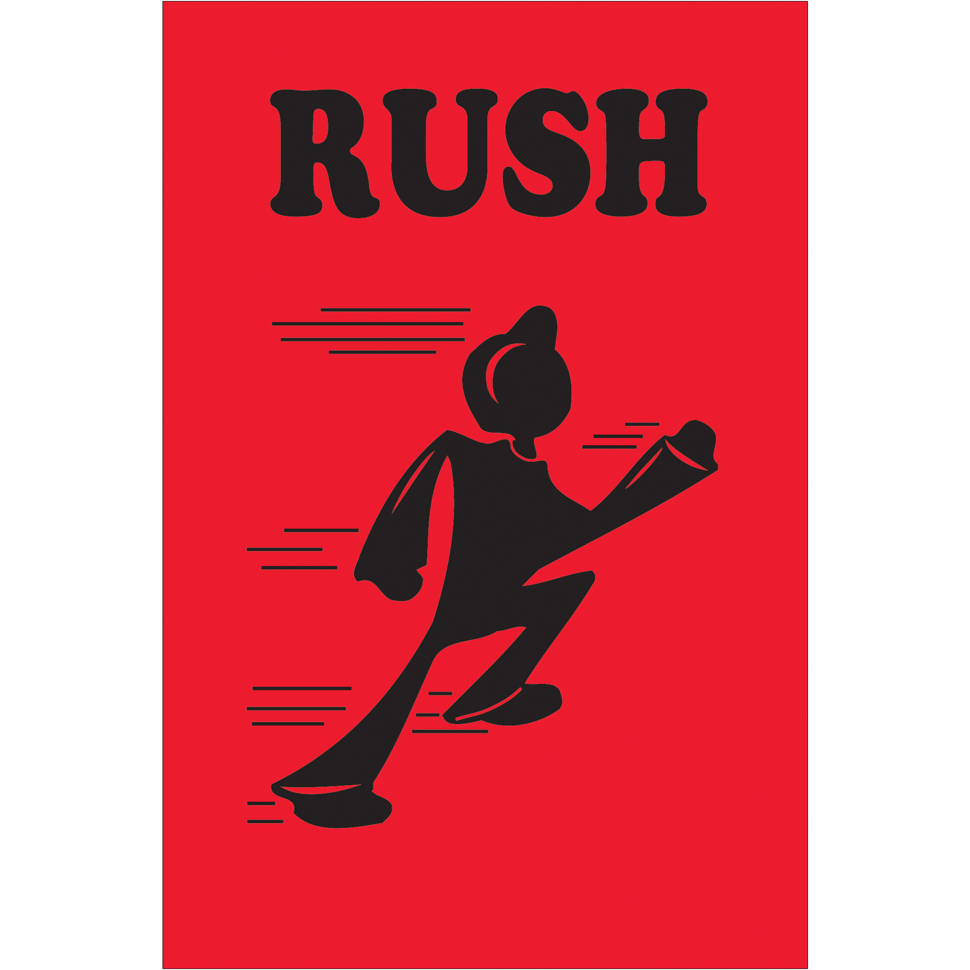 Tape Logic® Labels, "Rush", 4" x 6", Red/Black, 500/Roll