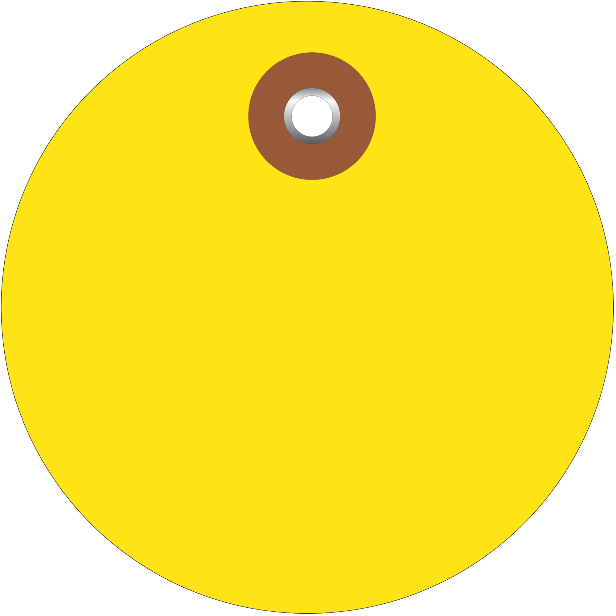Plastic Circle Tags, 3", Yellow, 100/Each