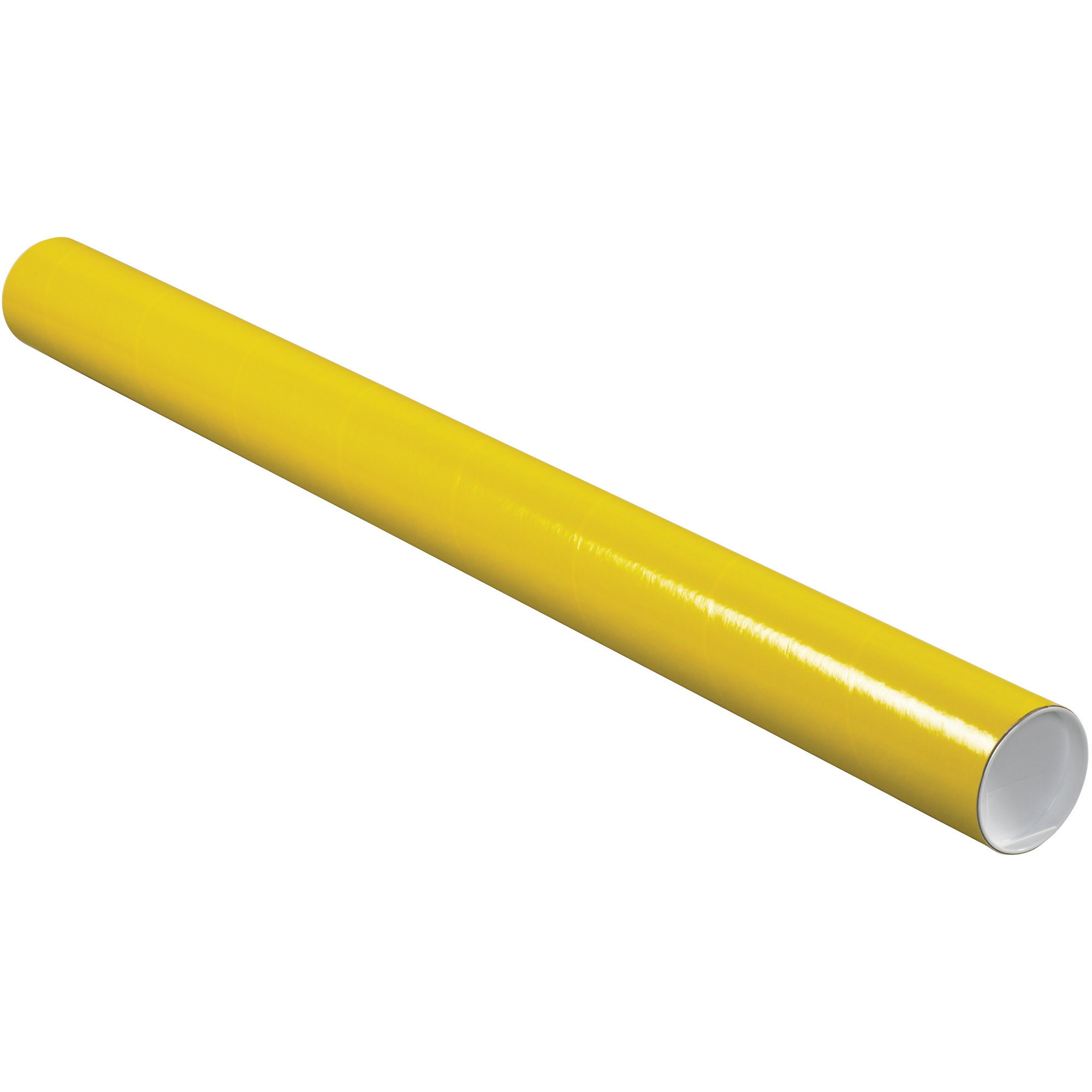 Mailing Tubes with Caps, 3" x 36", Yellow, 24/Case