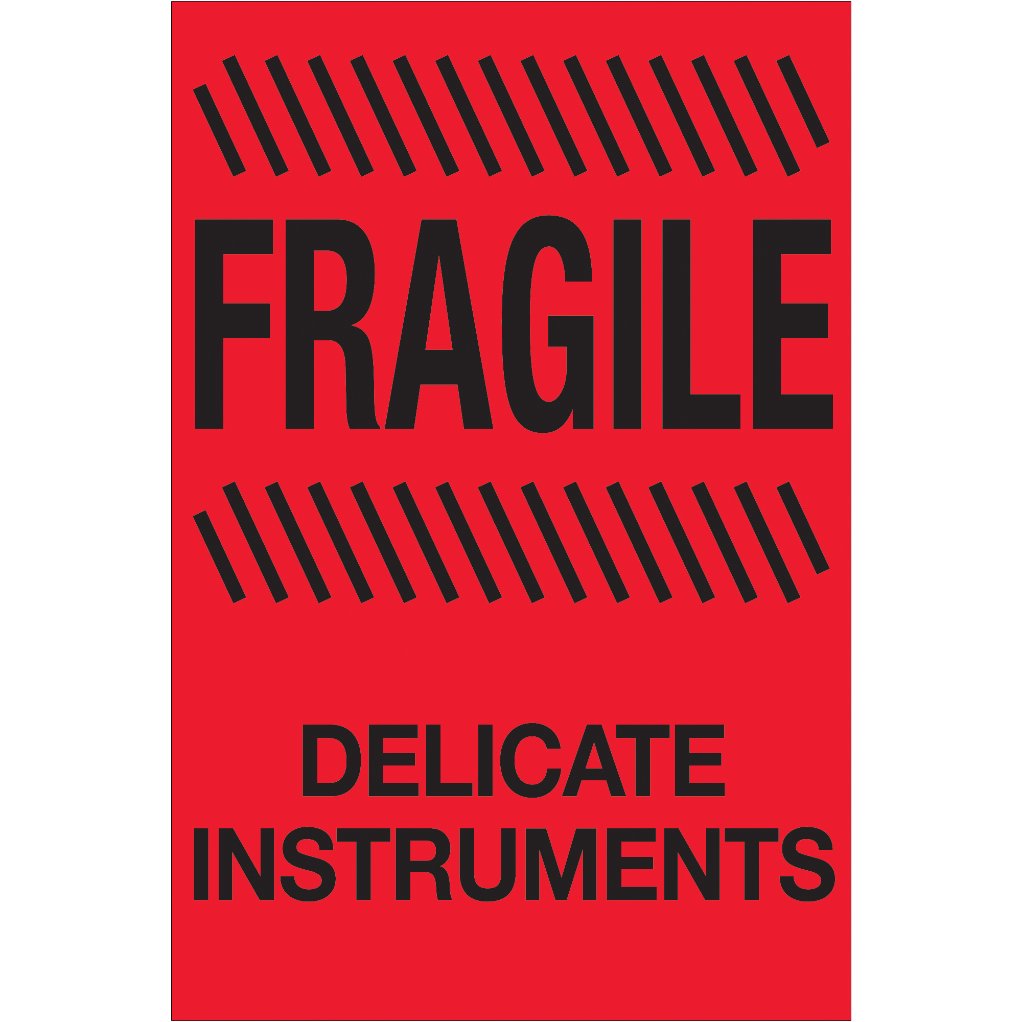 Tape Logic® Labels, "Fragile - Delicate Instruments", 4" x 6", Fluorescent Red, 500/Roll