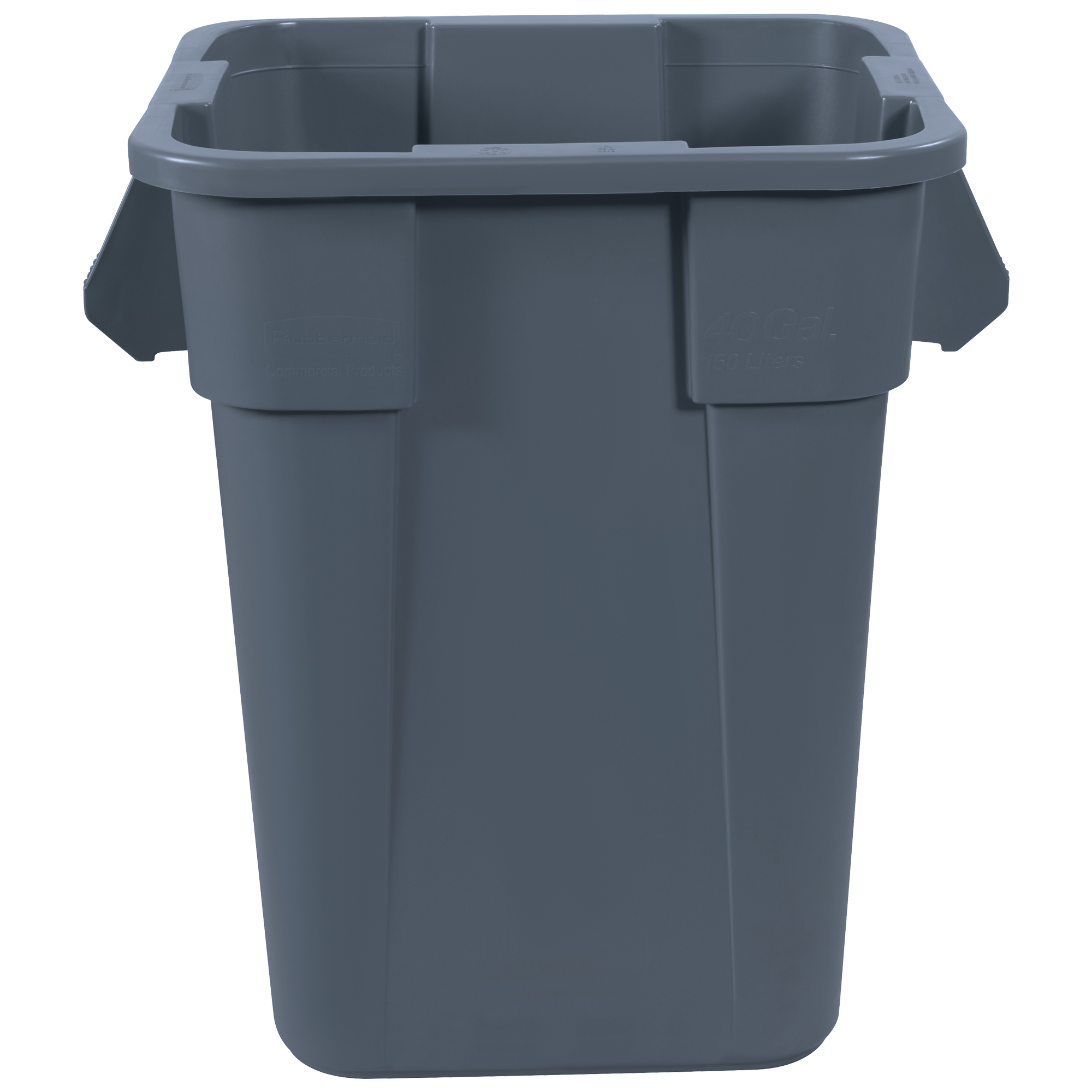 Brute® Square Container, 40 Gallon, 23" x 23" x 29", Gray, 1/Each