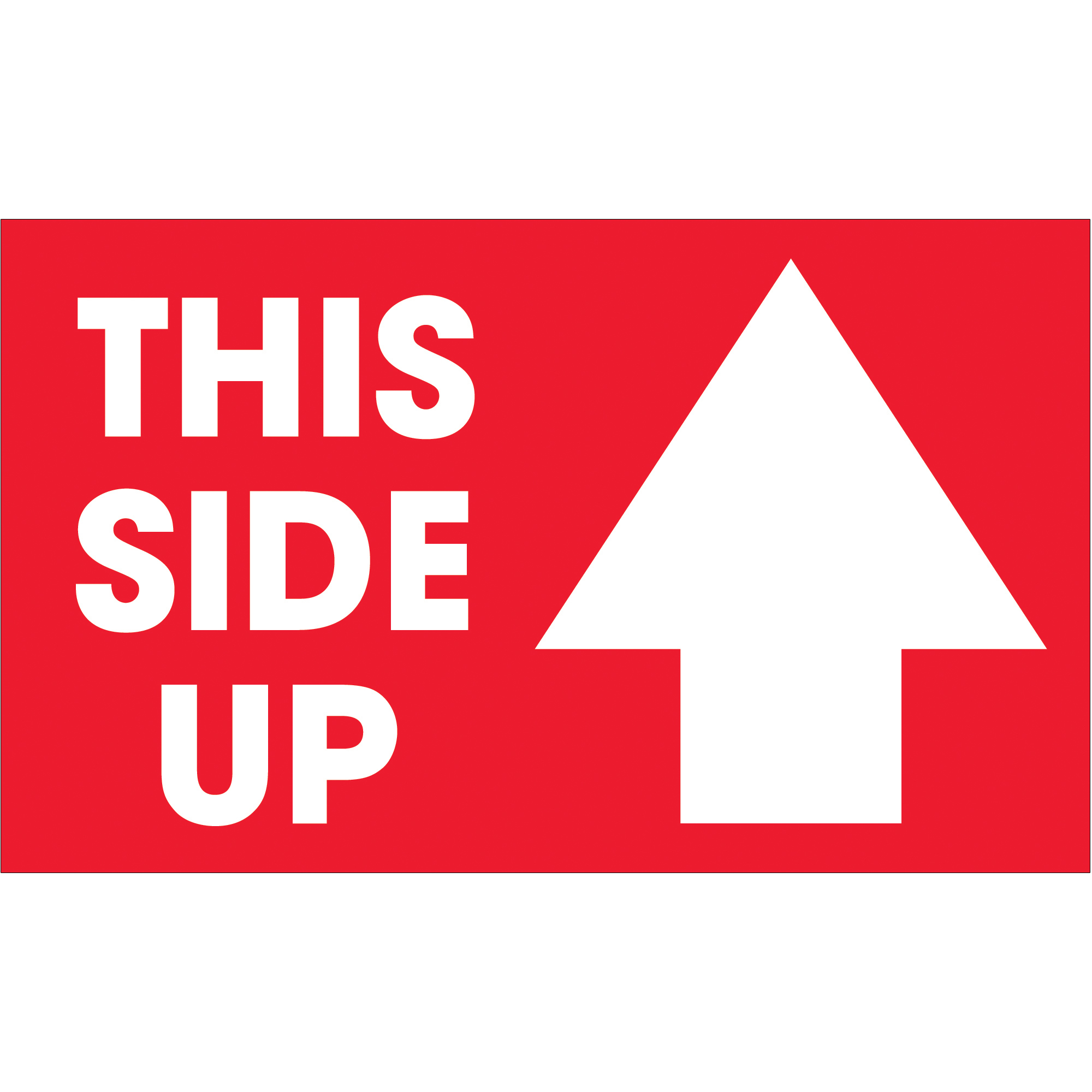 Tape Logic® Labels, "This Side Up", Arrow, 3" x 5", Red/White, 500/Roll