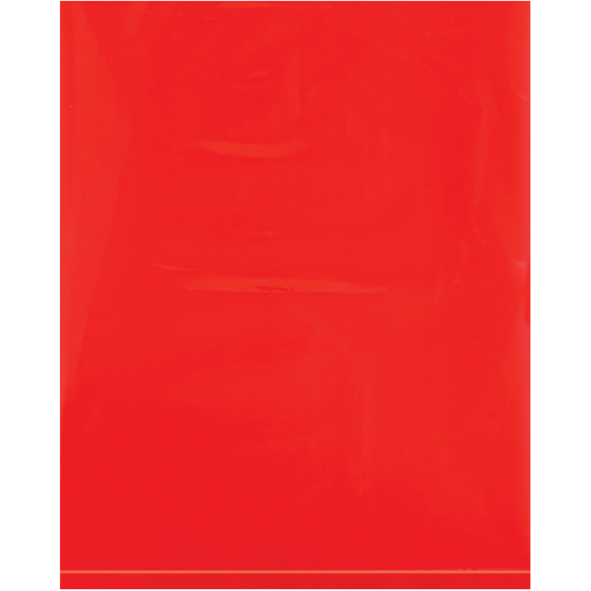 Flat 2 Mil Poly Bags, 12" x 15", Red, 1000/Case