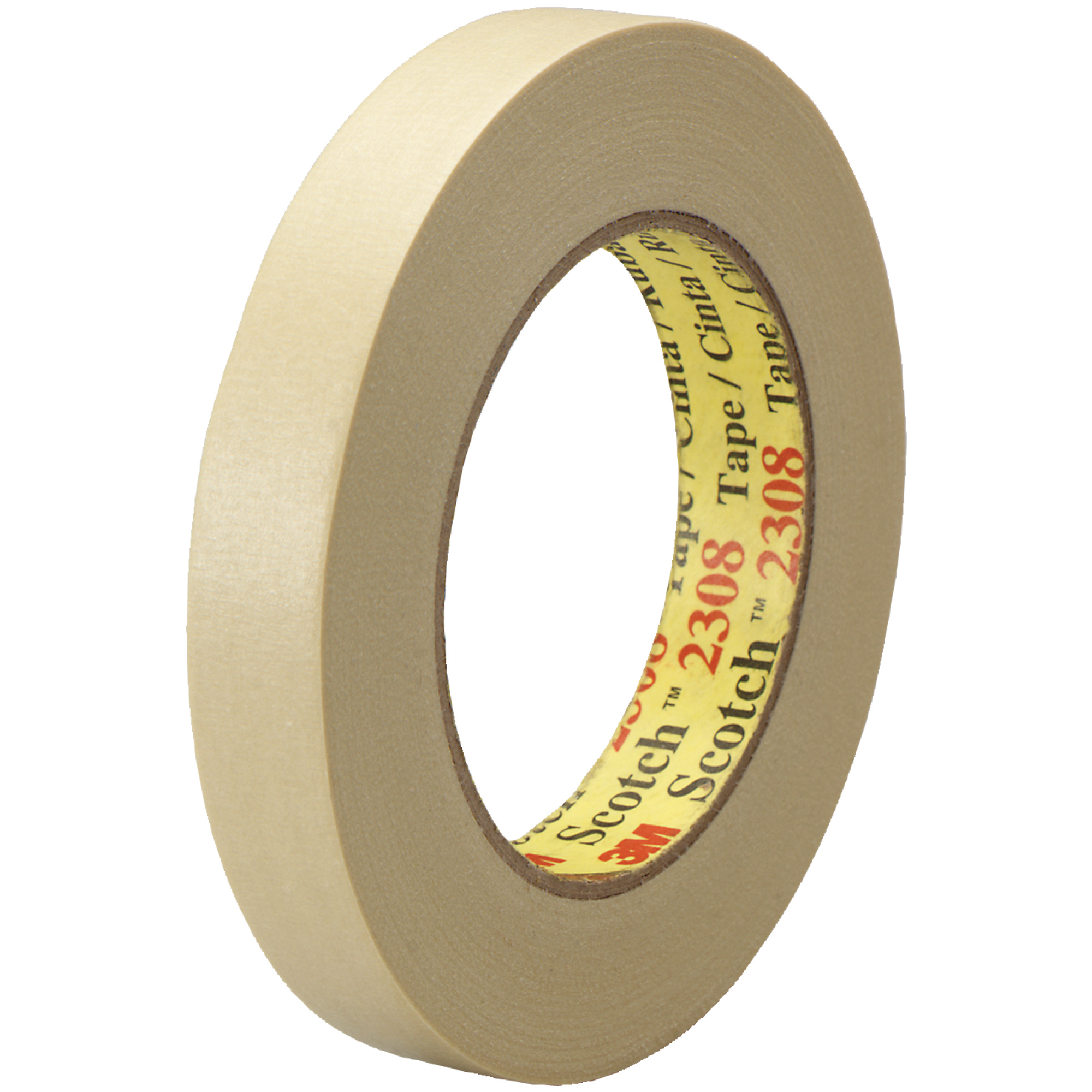 3M™ 2308 Masking Tape, 5.5 Mil, 3/4" x 60 yds., Natural, 12/Case
