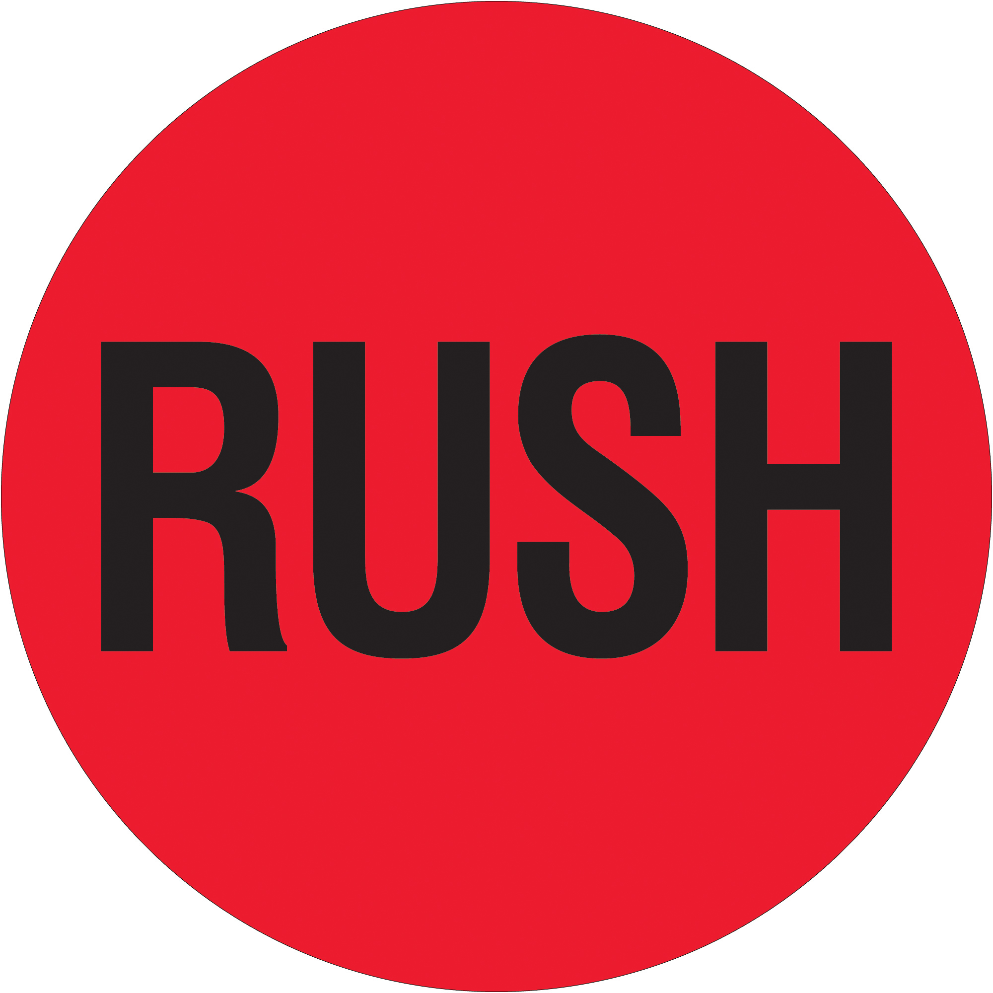 Tape Logic® Shipping Label, Rush, 2" x 2", Red/Black, 500/Roll