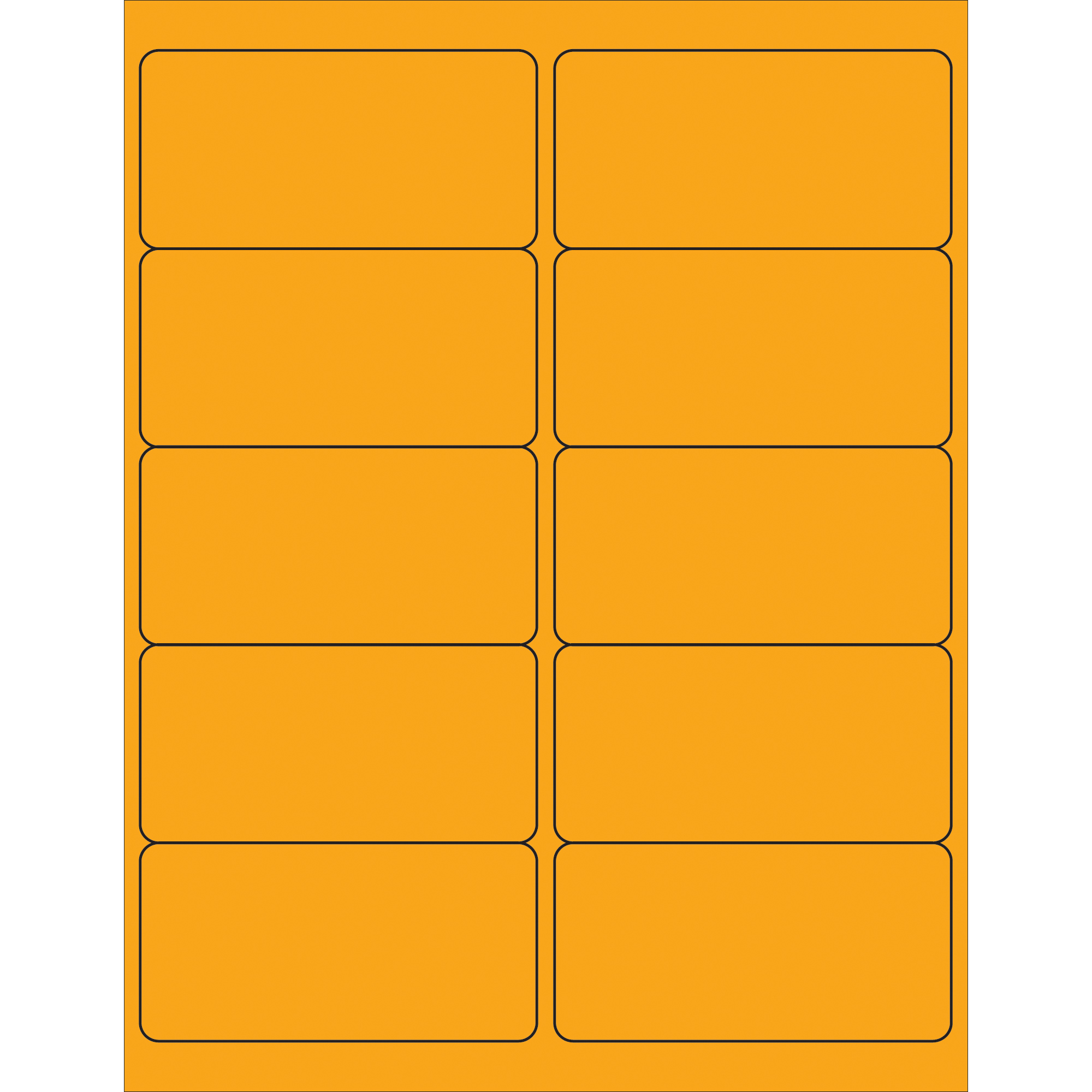 Tape Logic® Removable Rectangle Laser Labels, 4" x 2", Fluorescent Orange, 1000/Case