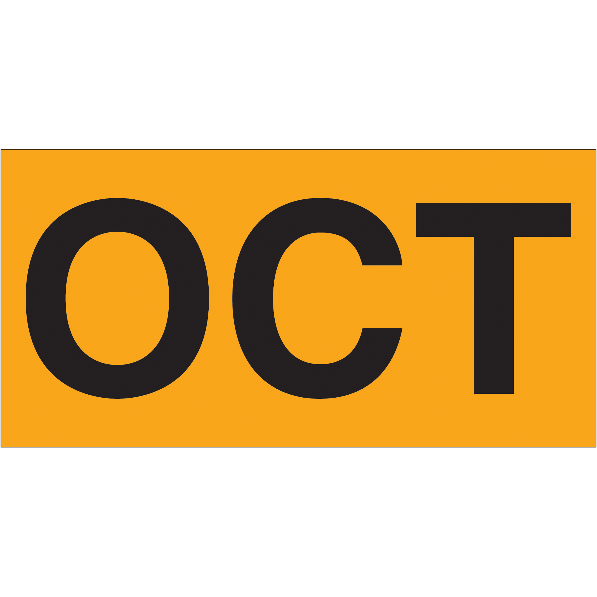 Tape Logic® Months of the Year Labels, "OCT", 3" x 6", Fluorescent Orange, 500/Roll