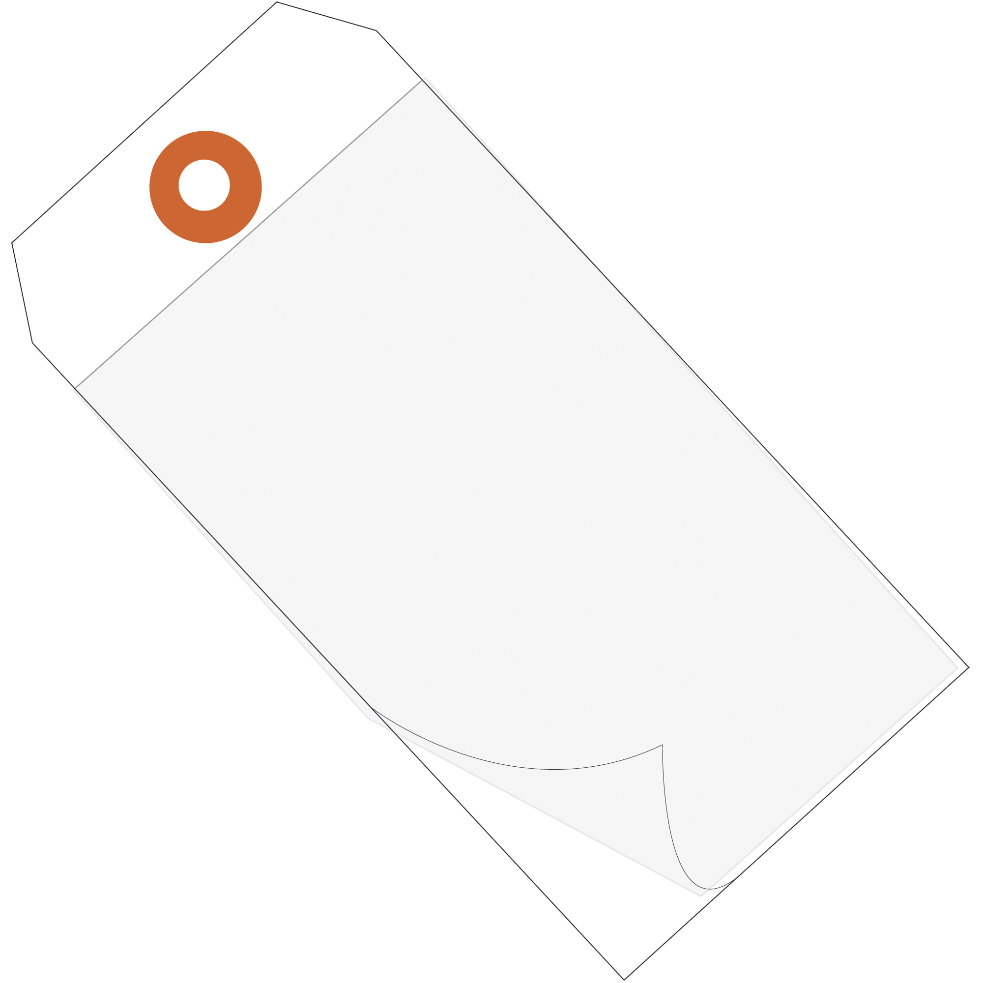 Self Laminating Tags, 4 3/4" x 2 3/8", White, 100/Case