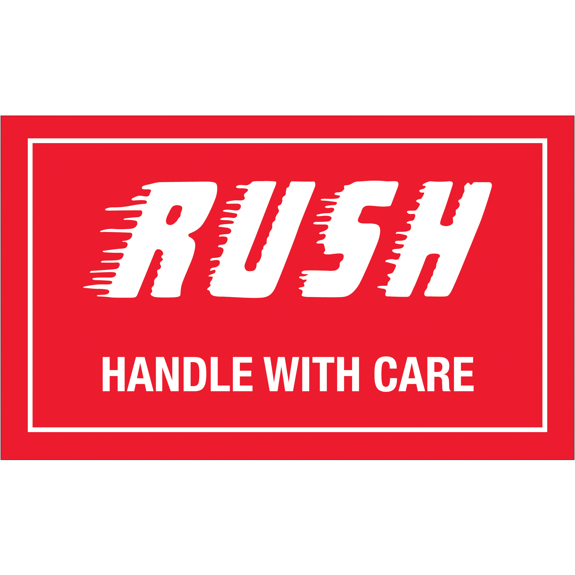 Tape Logic® Shipping Label, Rush Handle with Care, 3" x 5", Red/White, 500/Roll