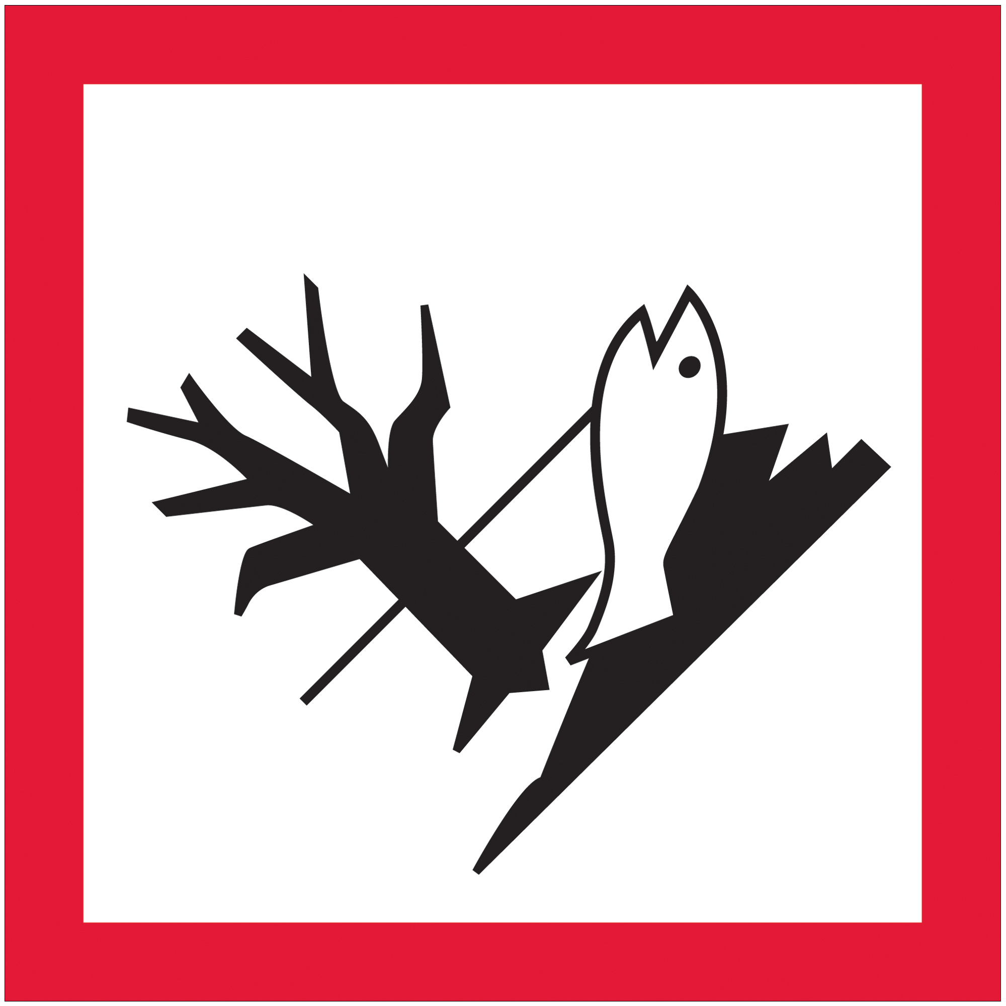 Tape Logic® Pictogram Labels, "Environment, 2" x 2", Red/White/Black, 500/Roll