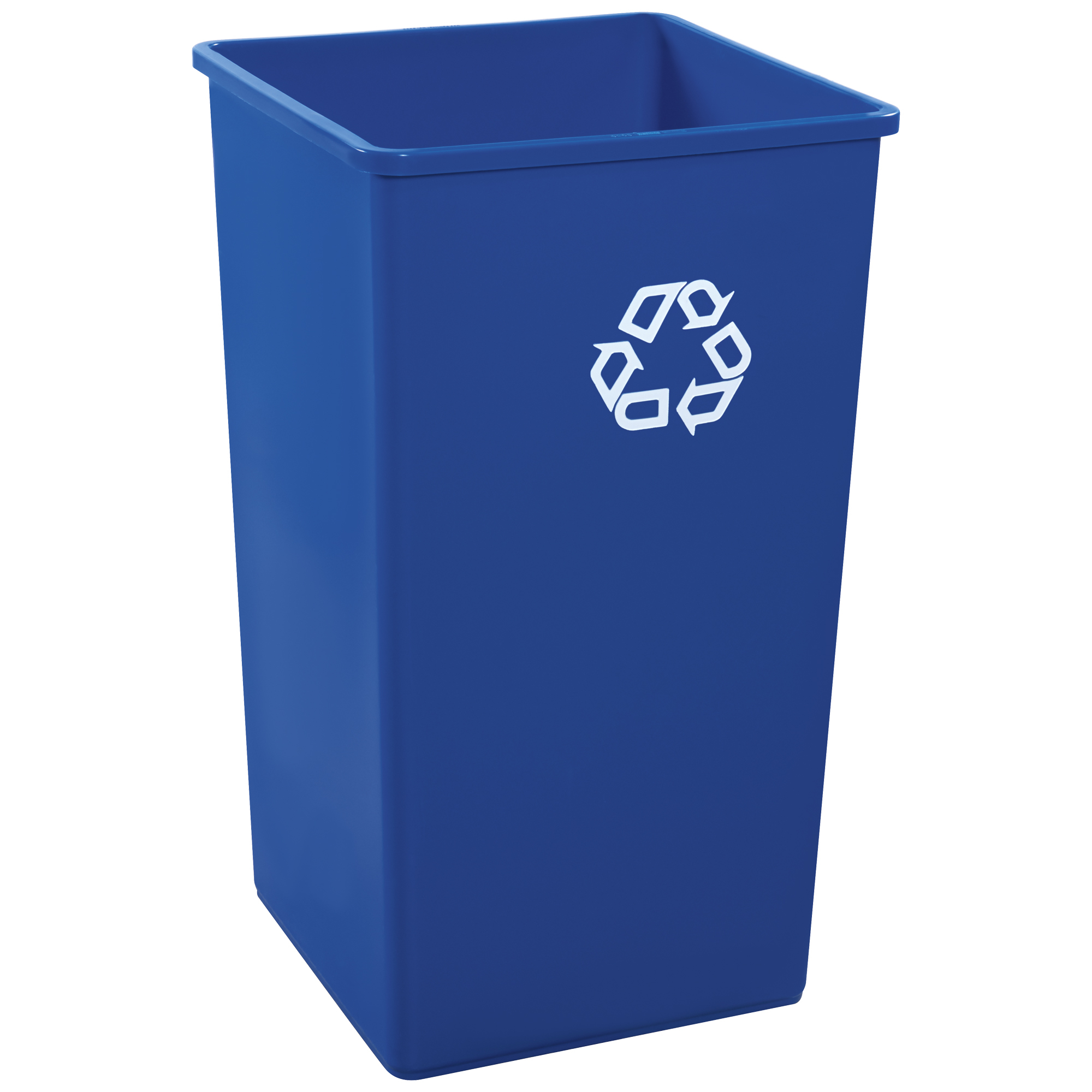 Rubbermaid® Square Recycling Container, 50 Gallon, 19 1/2" x 19 1/2" x 34 1/4", Blue, 1/Each