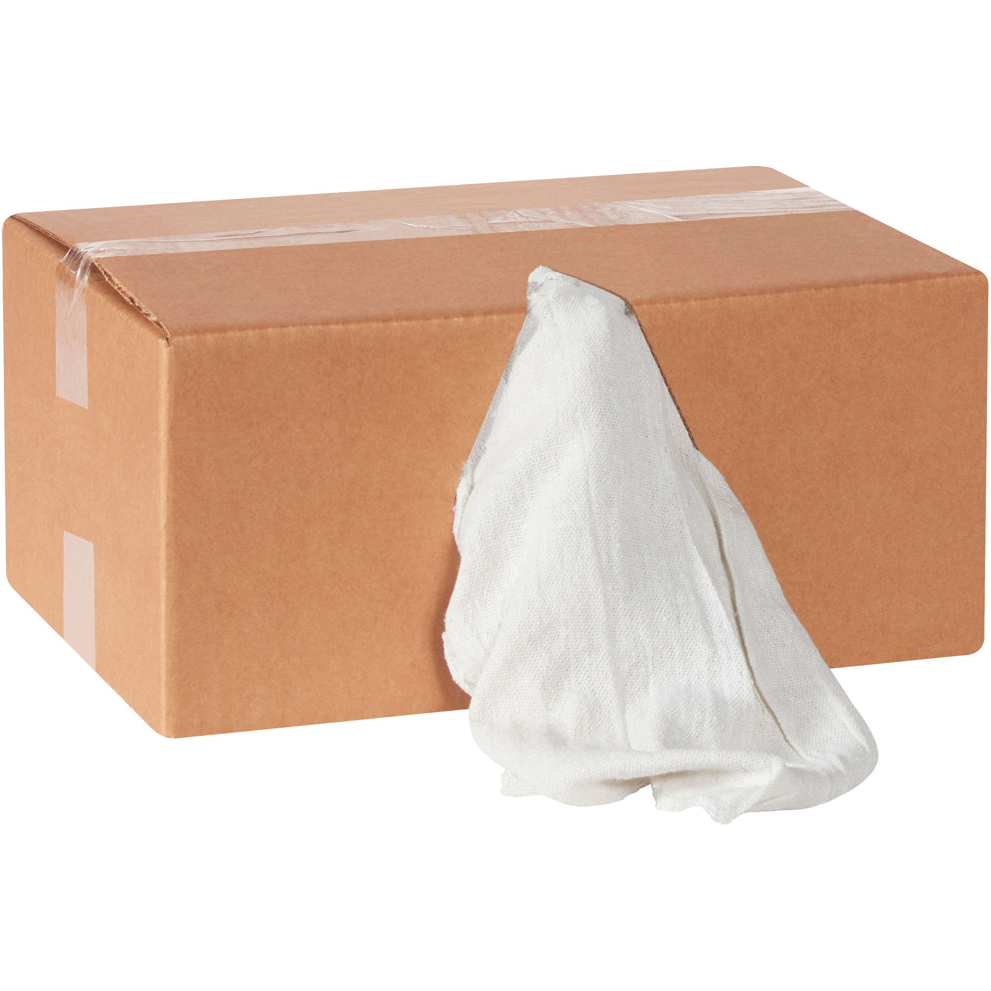 Box of Shop Towel Rags, 14" x 14", Natural, 60/Case, 5 Lbs/Case