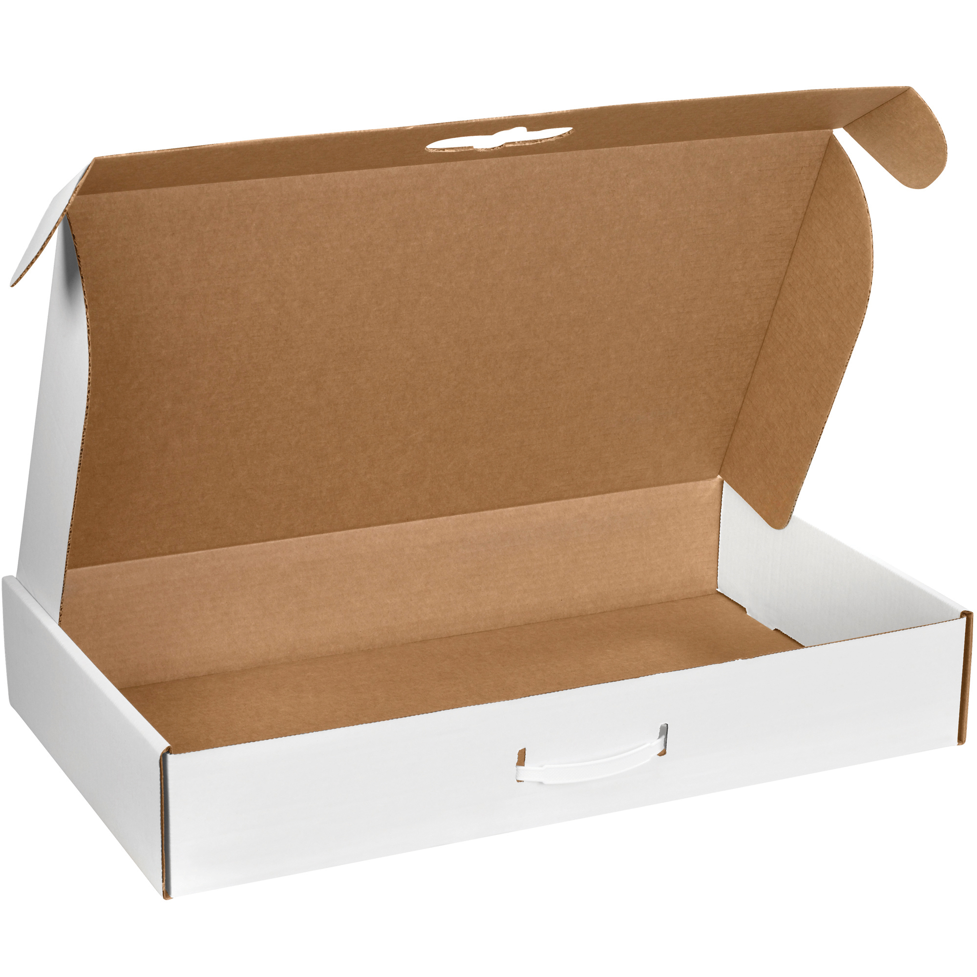 Corrugated Carrying Cases, 24" x 14" x 4", White, 10/Bundle; 500/Skid