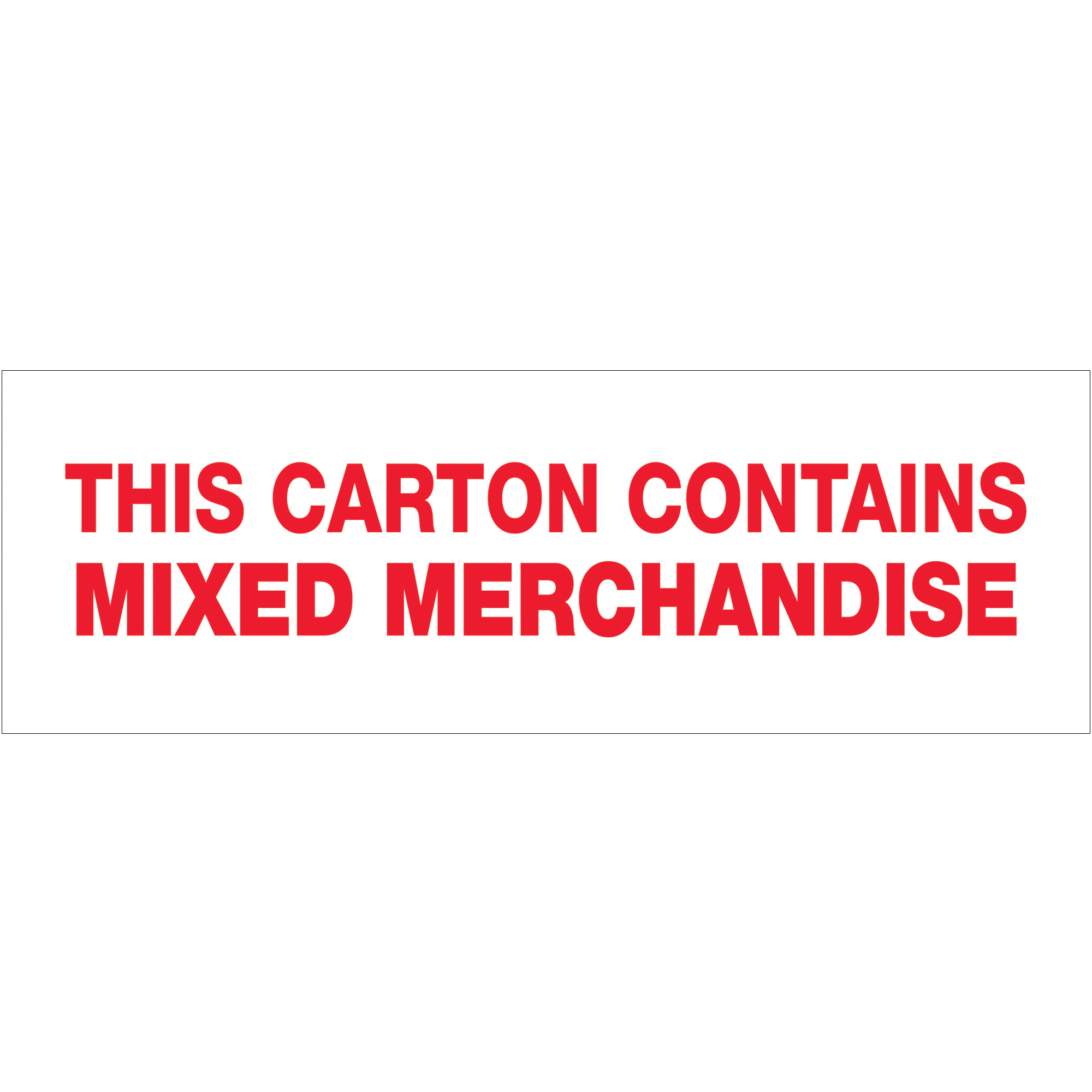Tape Logic® Pre-Printed Carton Sealing Tape, "Mixed Merchandise", 2.2 Mil, 2" x 55 yds., Red/White, 36/Case