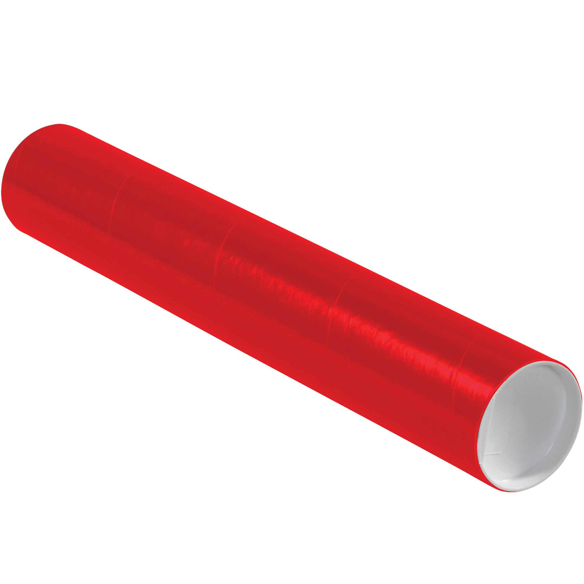 Mailing Tubes with Caps, 3" x 18", Red, 24/Case