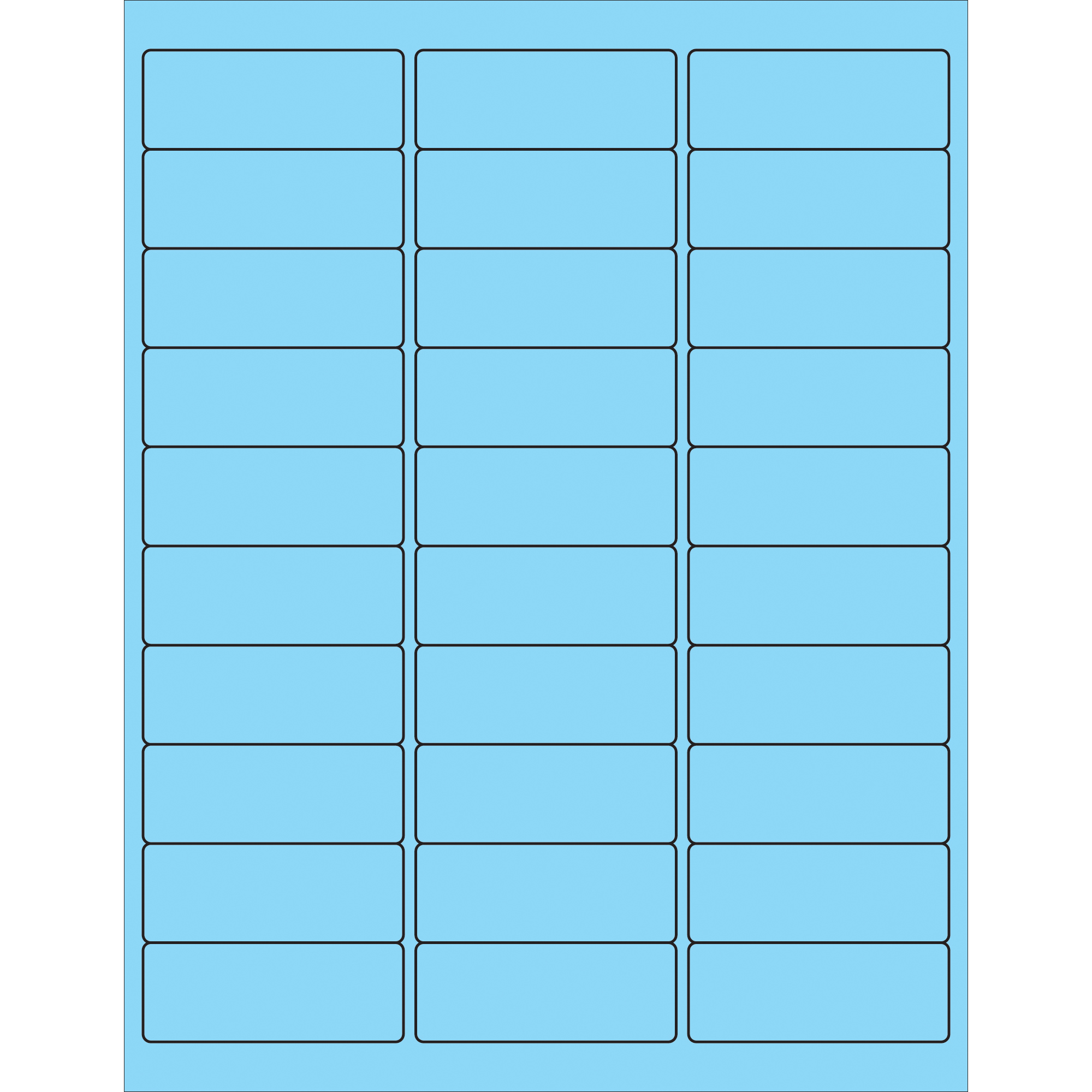 Tape Logic® Removable Rectangle Laser Labels, 2 5/8" x 1", Pastel Blue, 3000/Case