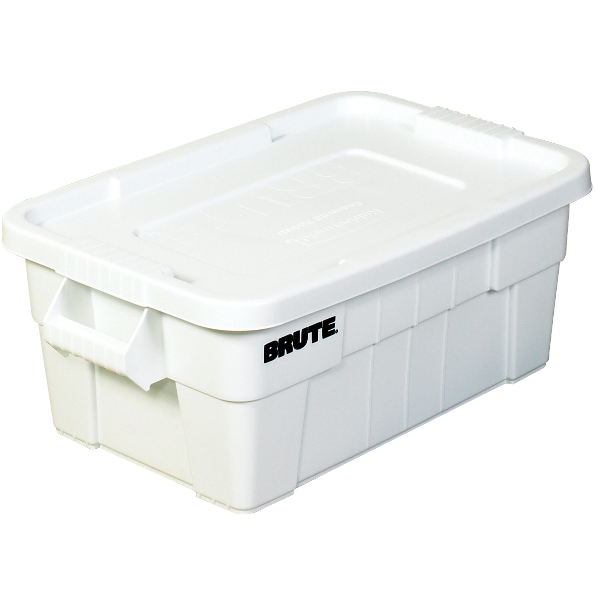 Brute® Totes with Lid, 28" x 18" x 11", White, 1/Each